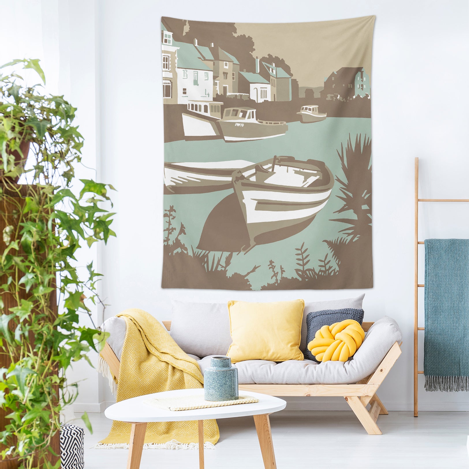 3D Lake Boat 5353 Steve Read Tapestry Hanging Cloth Hang