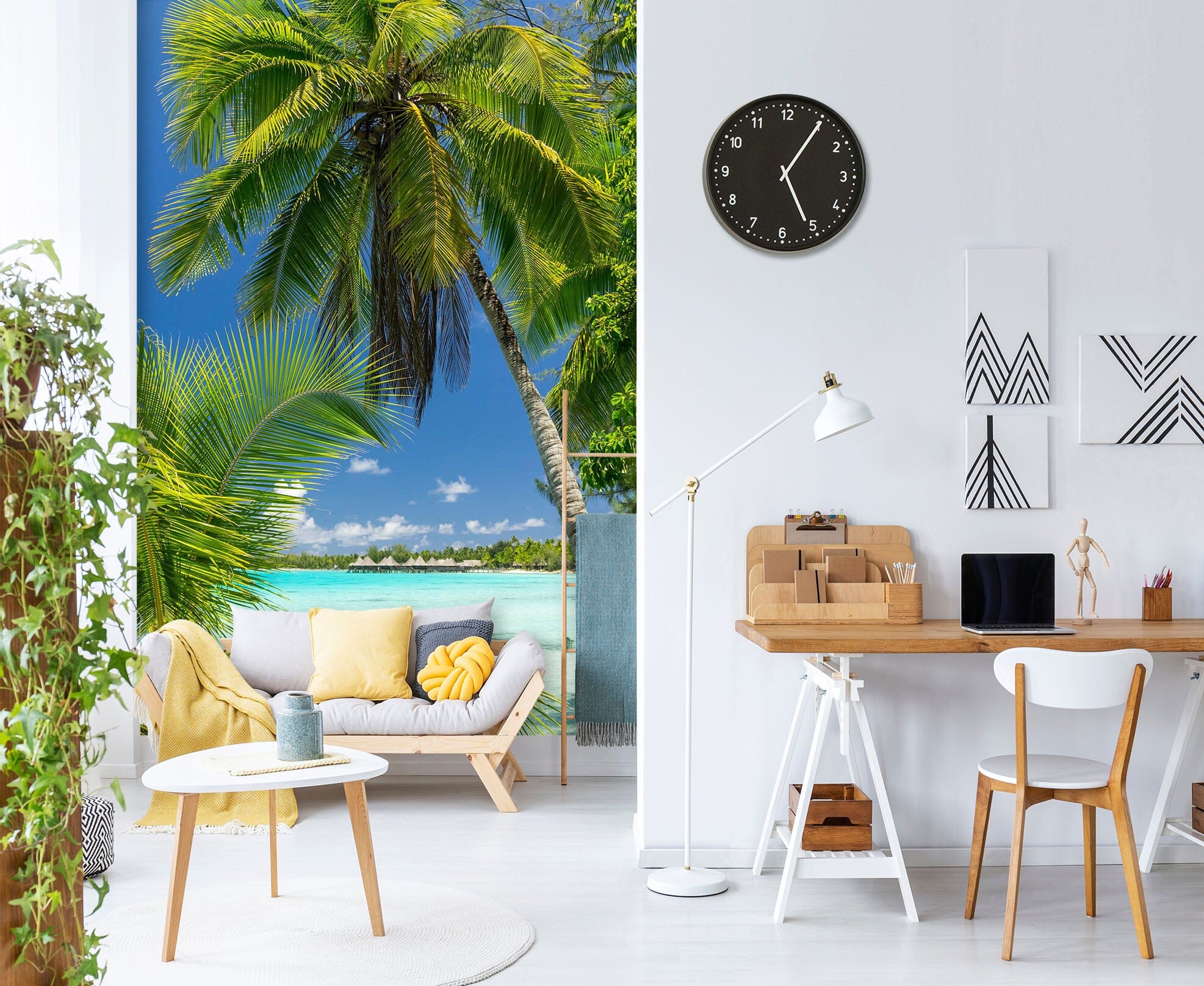3D Coconut Tree Beach 1547 Wall Murals Wallpaper AJ Wallpaper 2