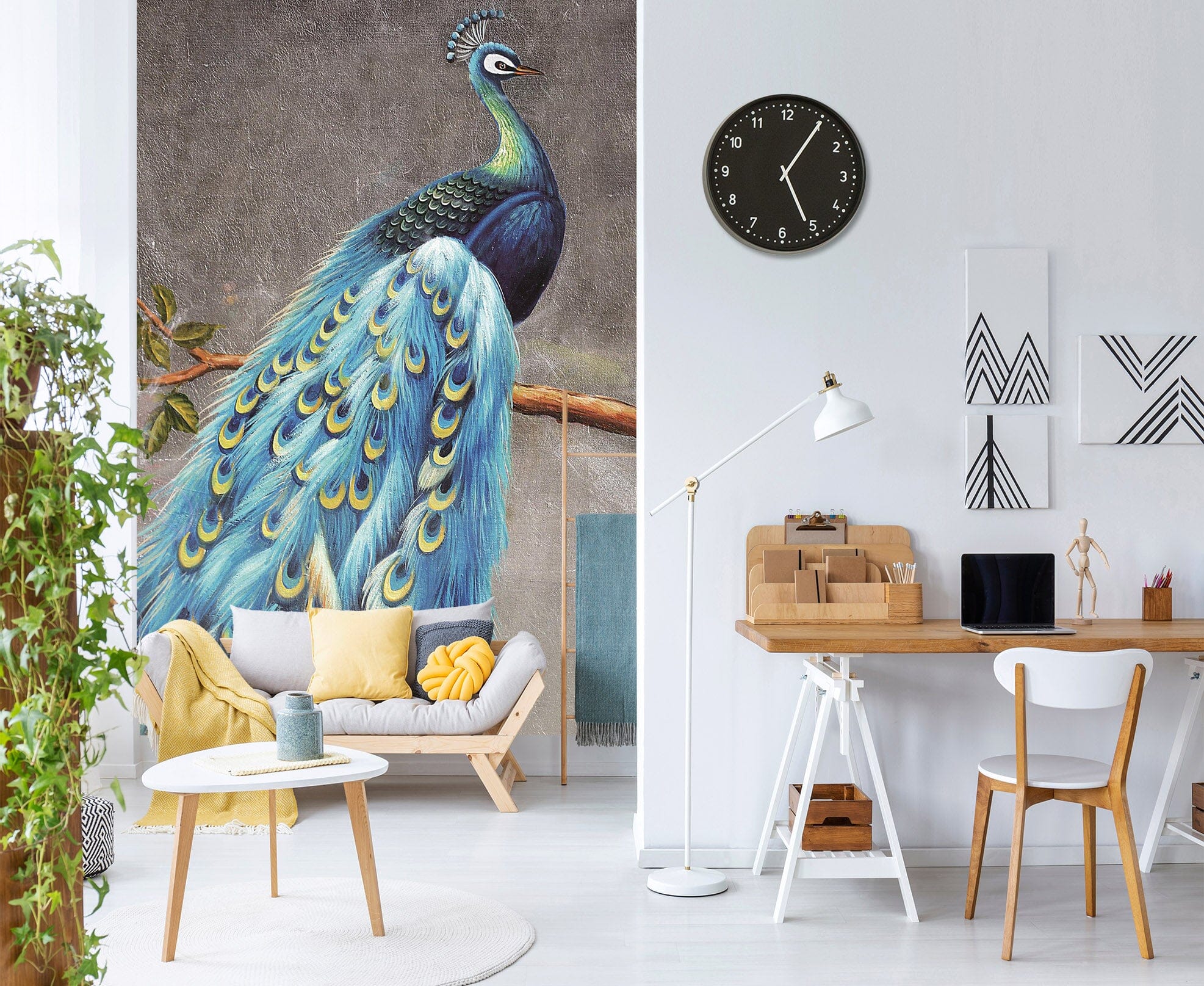 3D Flower Peacock 1837 Wall Murals Wallpaper AJ Wallpaper 2