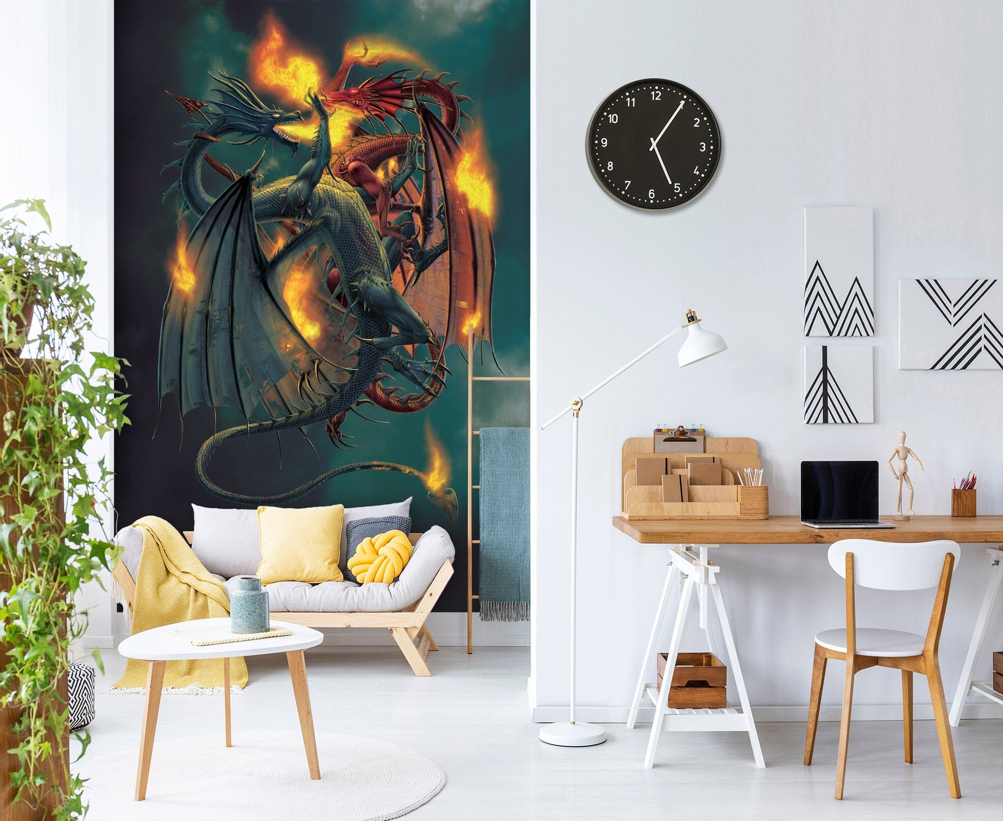 3D Fire Dragon 1422 Wall Murals Exclusive Designer Vincent Wallpaper AJ Wallpaper 2