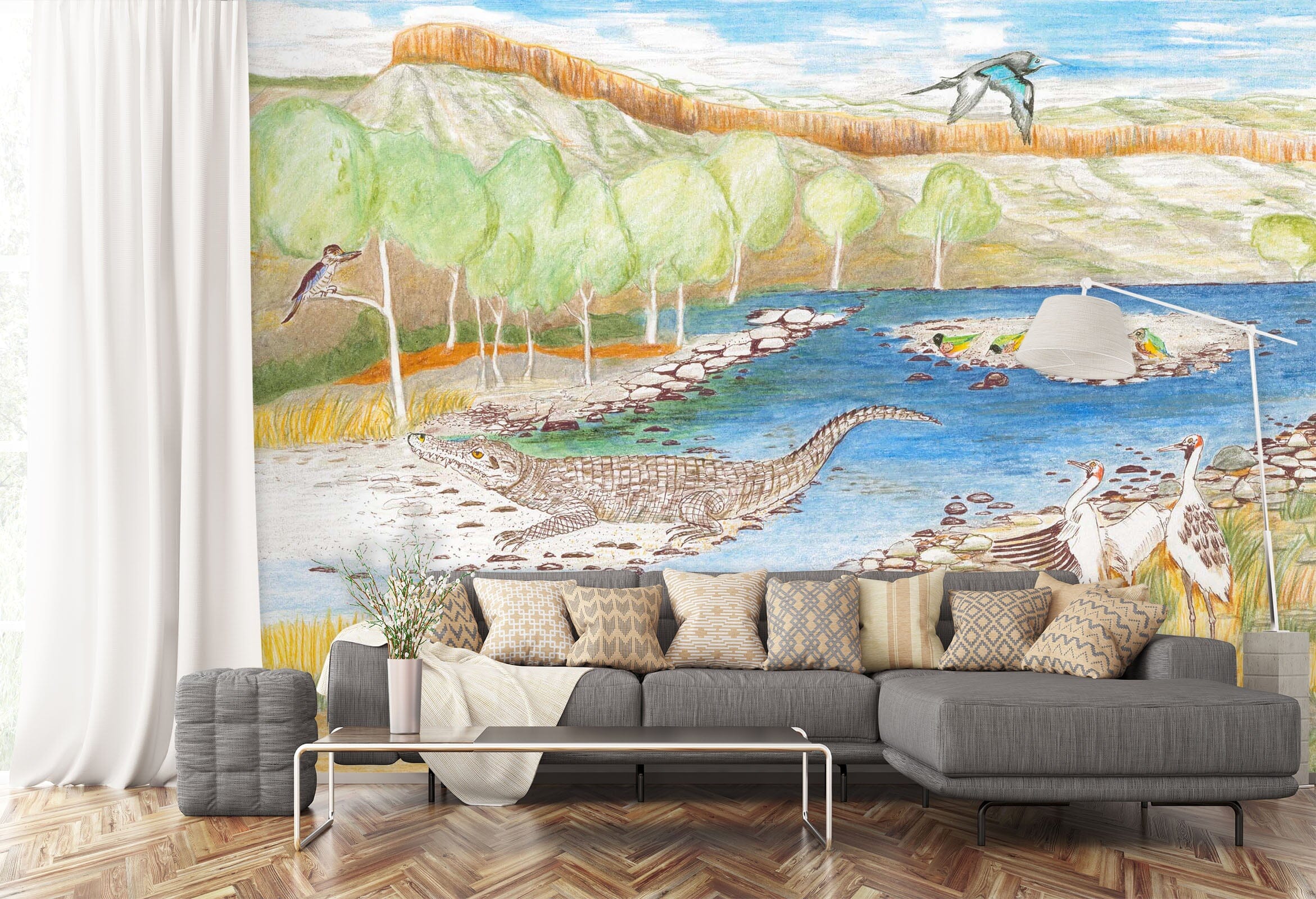 3D Alpine Beach 1412 Michael Sewell Wall Mural Wall Murals Wallpaper AJ Wallpaper 2
