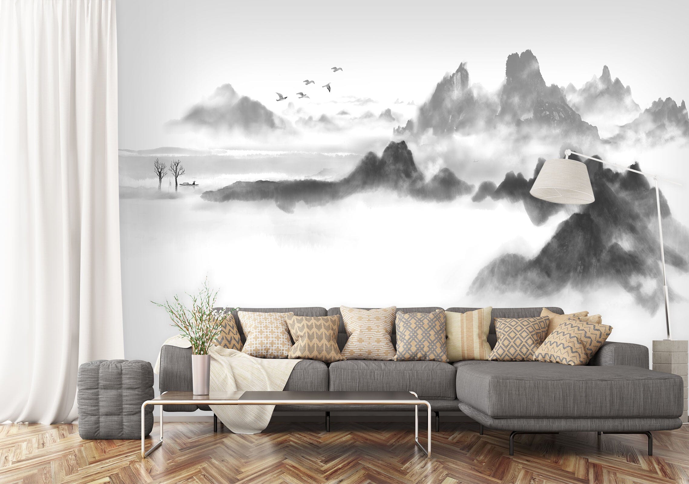 3D Sketch Valley 1431 Wall Murals Wallpaper AJ Wallpaper 2