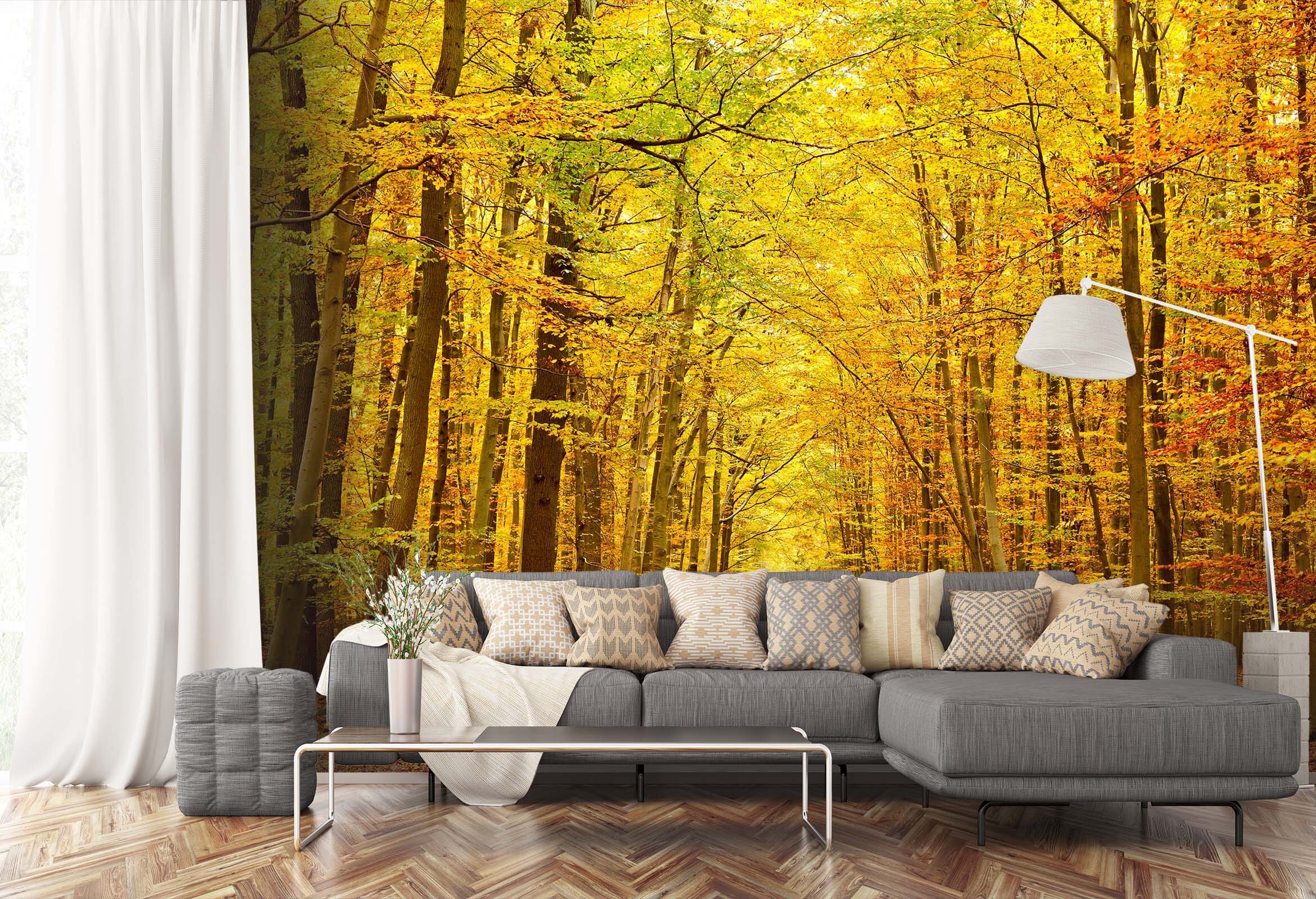 3D Yellow Woods 139 Wall Murals Wallpaper AJ Wallpaper 2