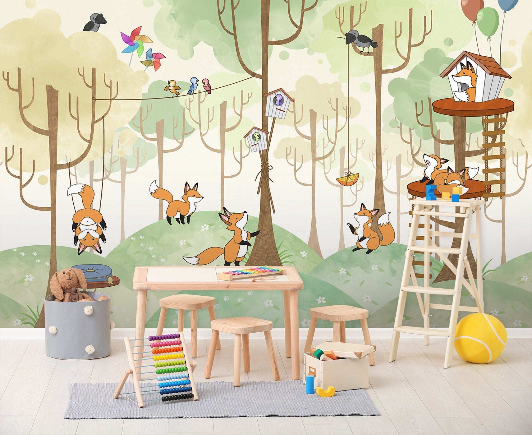 3D Squirrel Bird 033 Wall Murals Wallpaper AJ Wallpaper 2