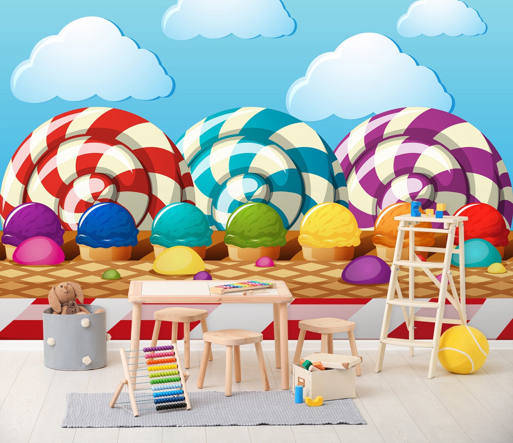 3D Color Ice Cream 012 Wall Murals Wallpaper AJ Wallpaper 2