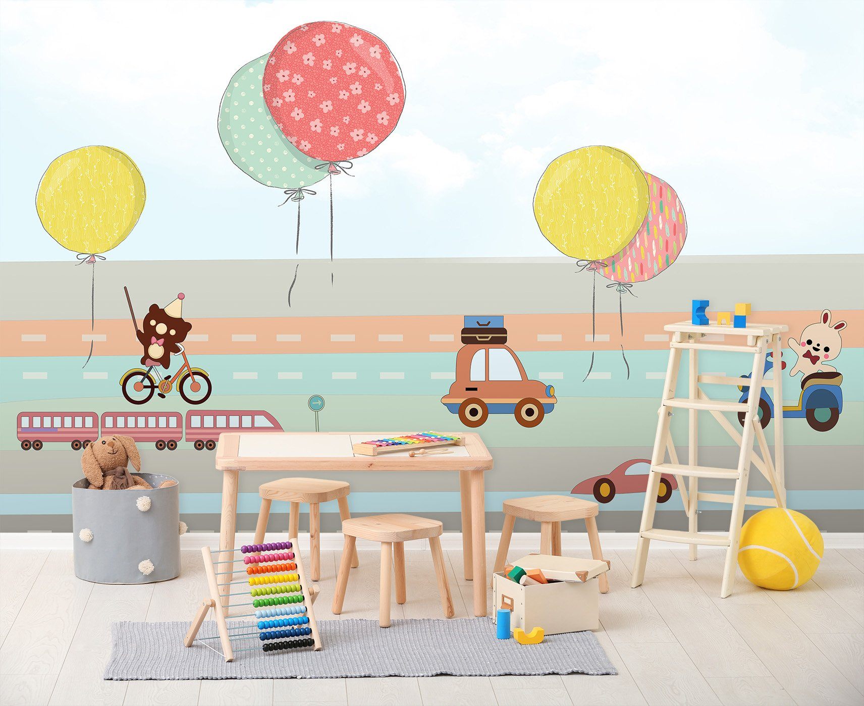 3D Cartoon Balloon 024 Wall Murals Wallpaper AJ Wallpaper 2