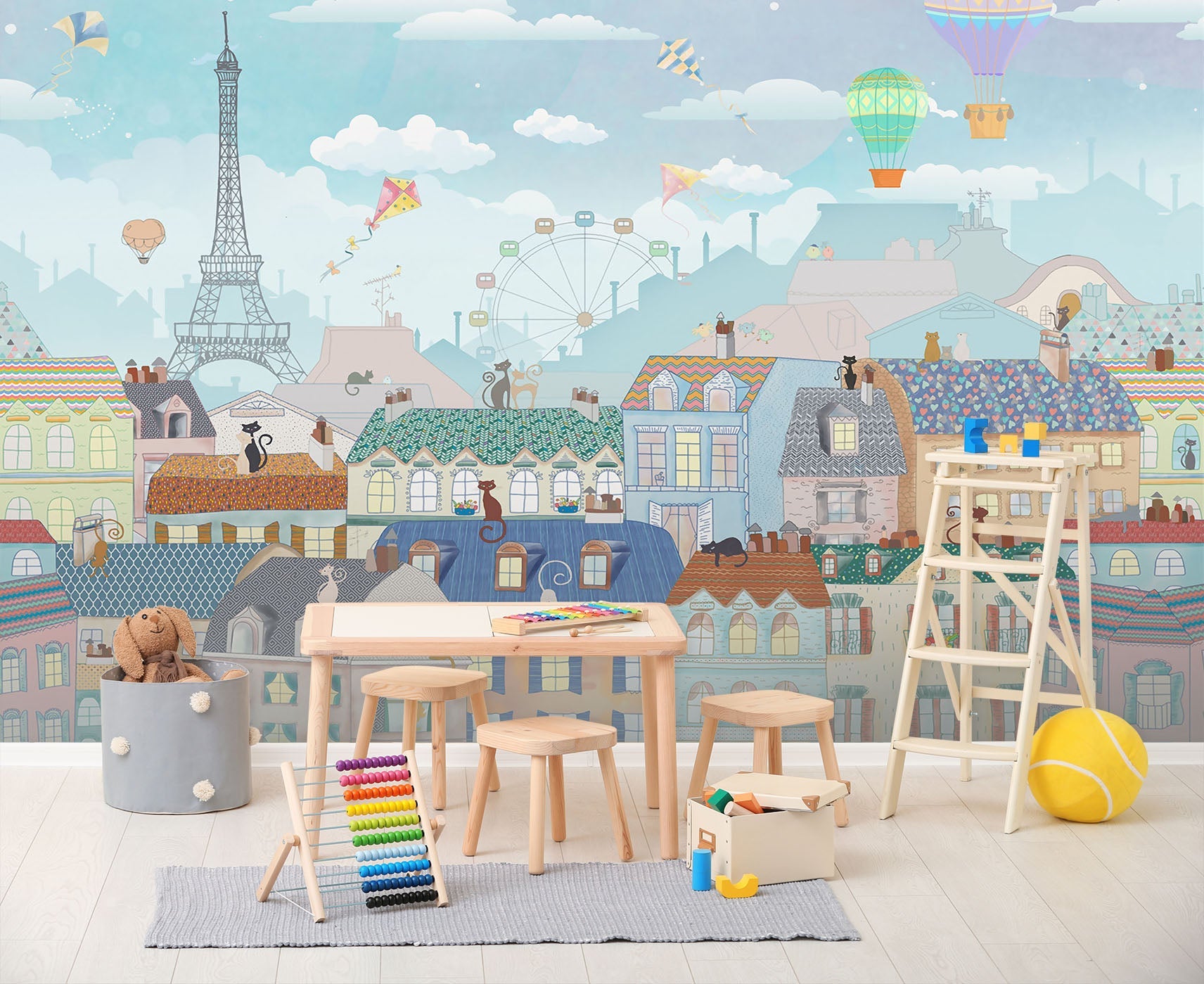 3D Town Buildings 032 Wall Murals Wallpaper AJ Wallpaper 2
