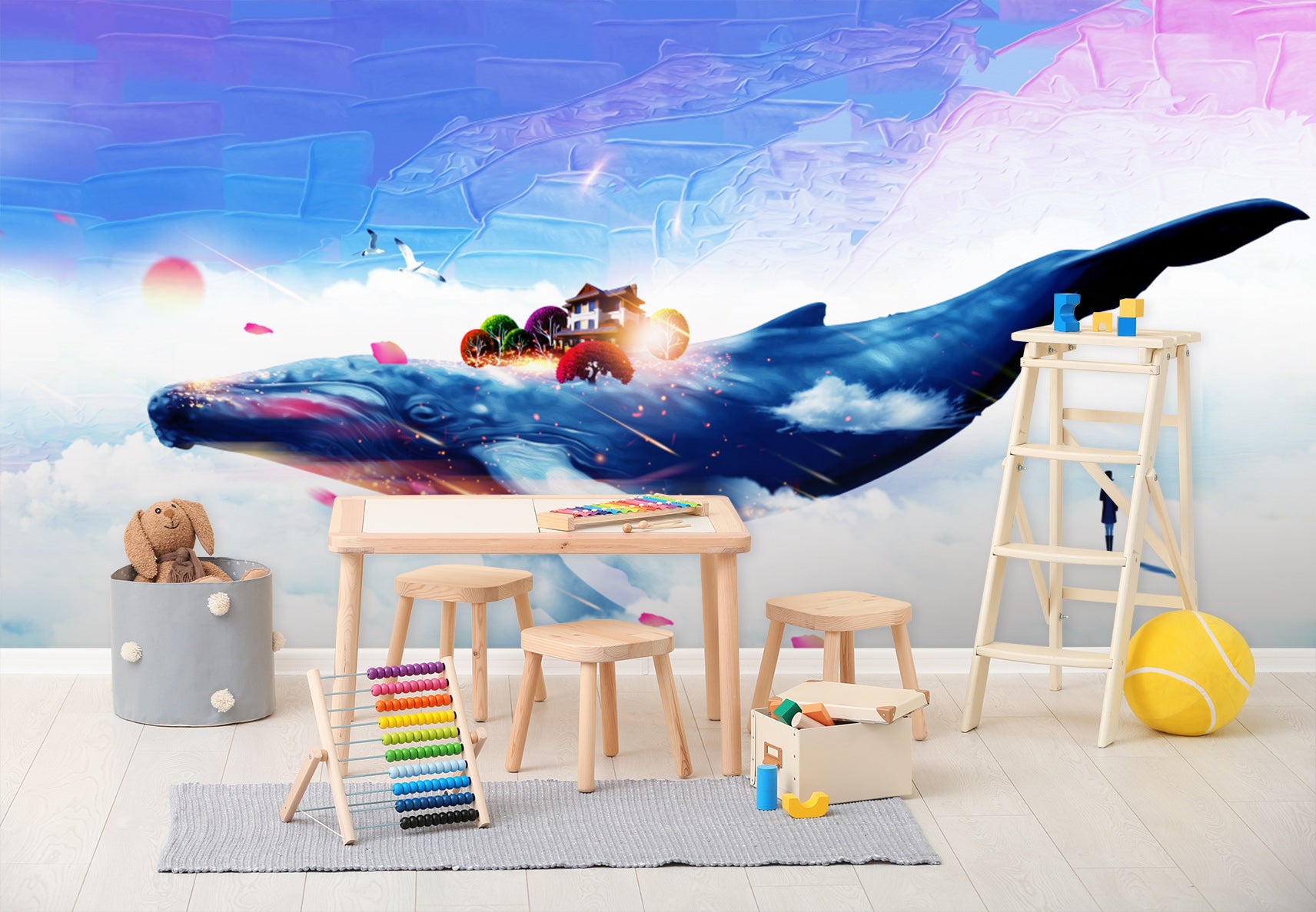 3D Whale Villa 260 Wall Murals