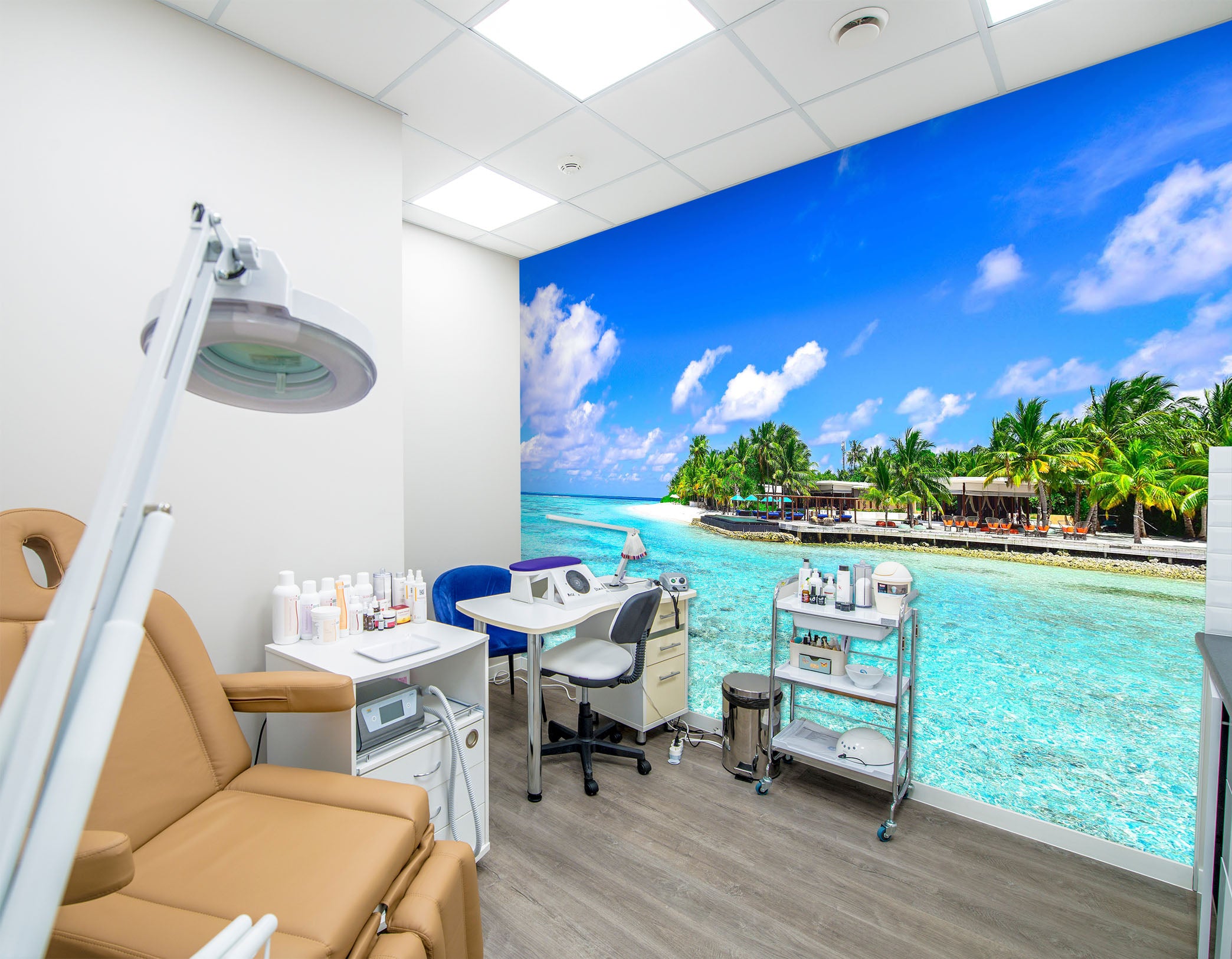 3D Beach Clouds 311 Wall Murals