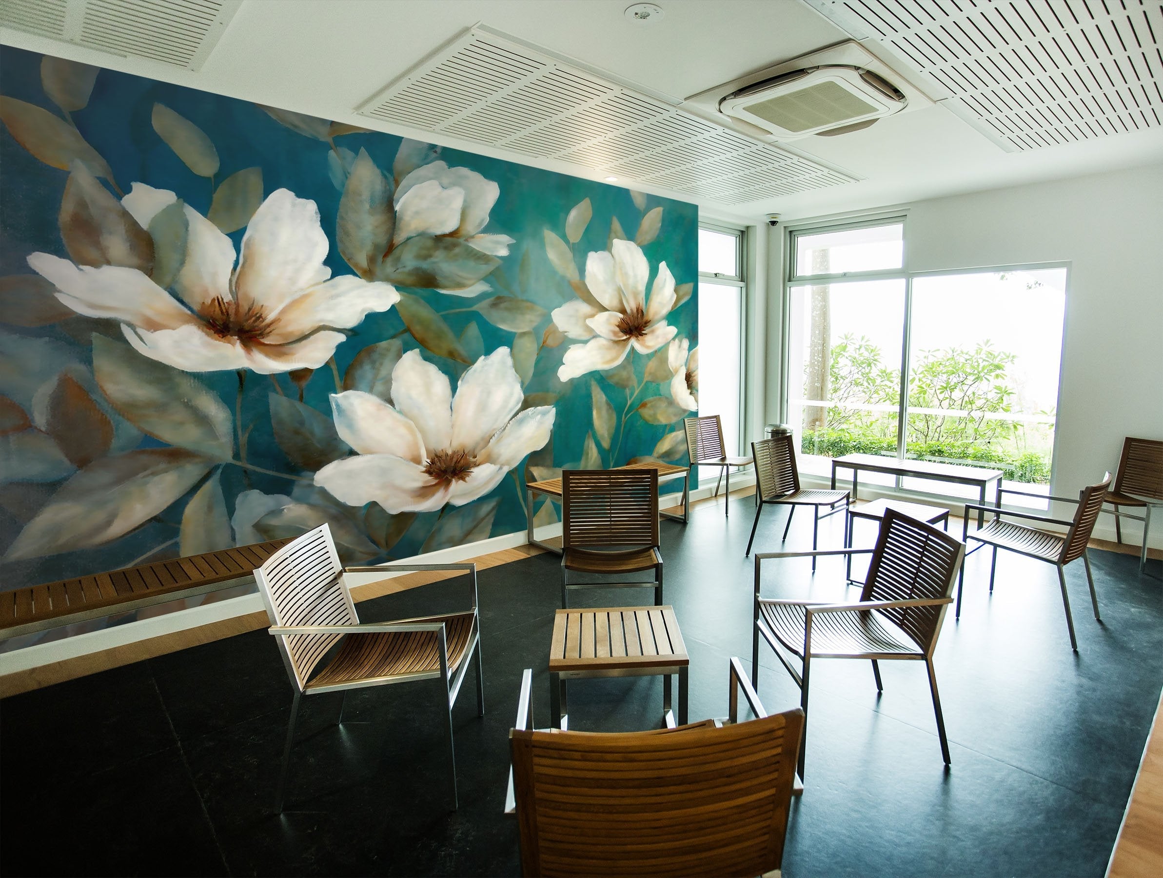 3D White flowers 28 Wall Murals Wallpaper AJ Wallpaper