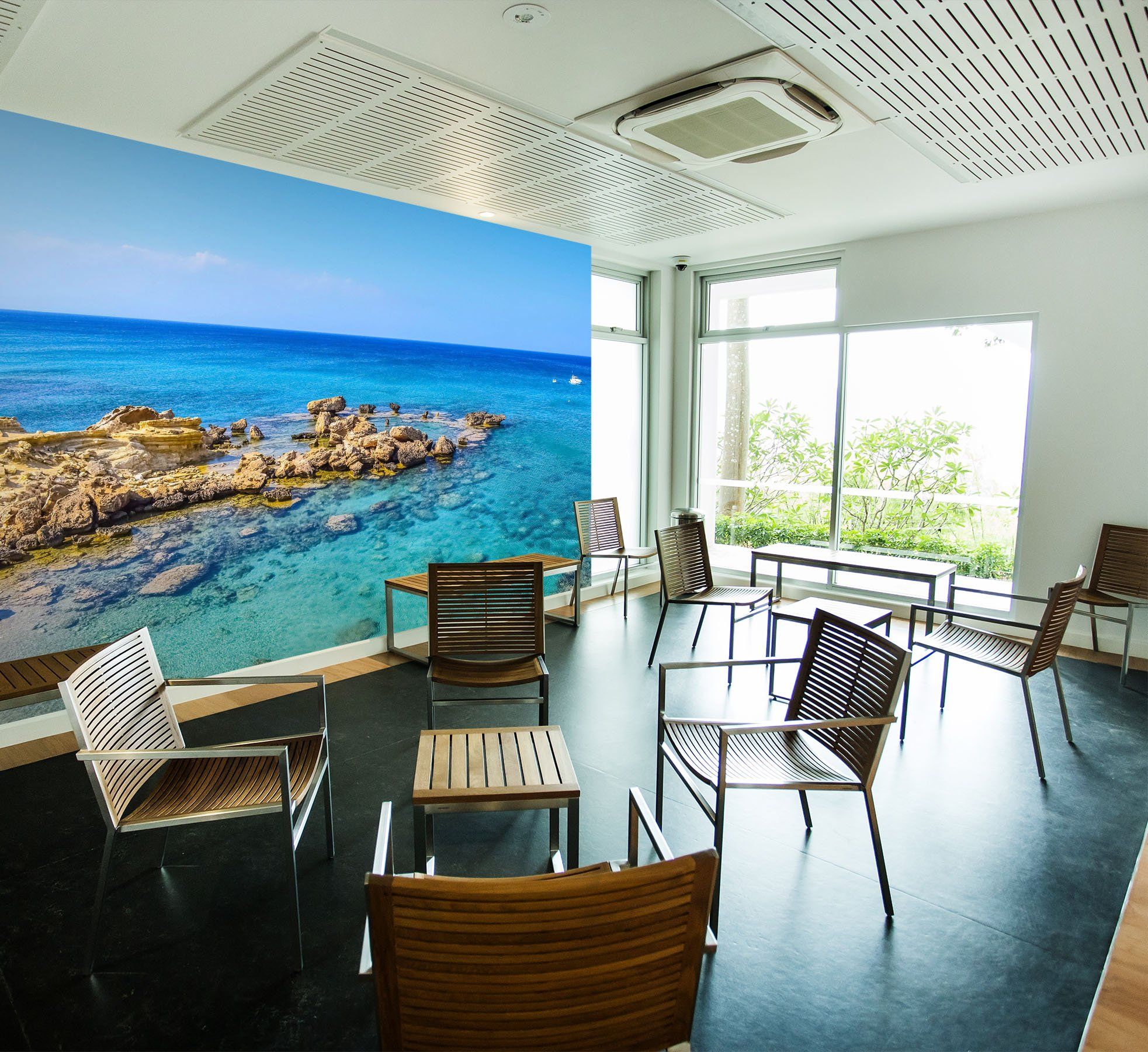 3D Azure Sea Stones 23 Wall Murals Wallpaper AJ Wallpaper 2