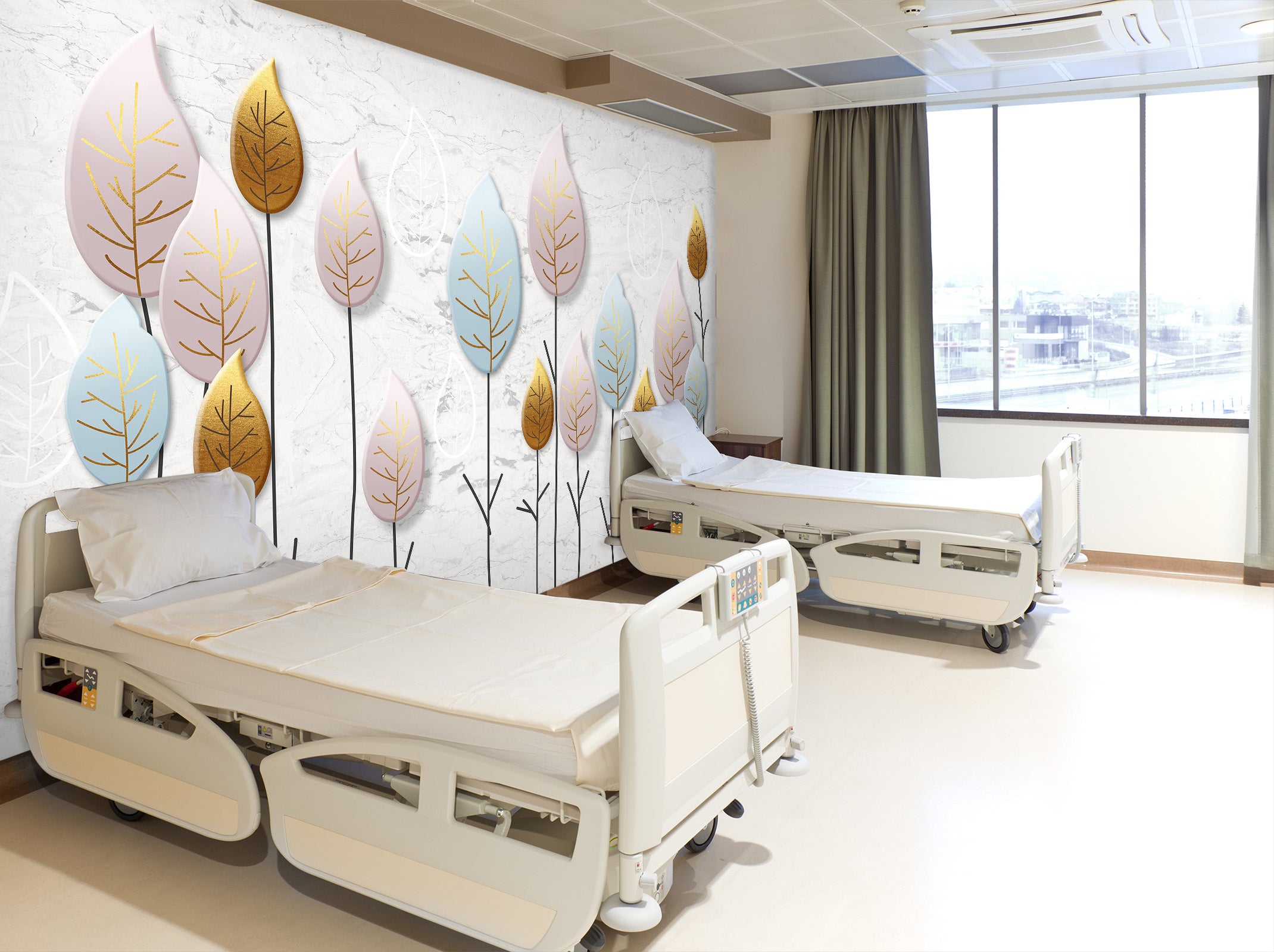 3D Colored Leaves 026 Wall Murals Wallpaper AJ Wallpaper 2