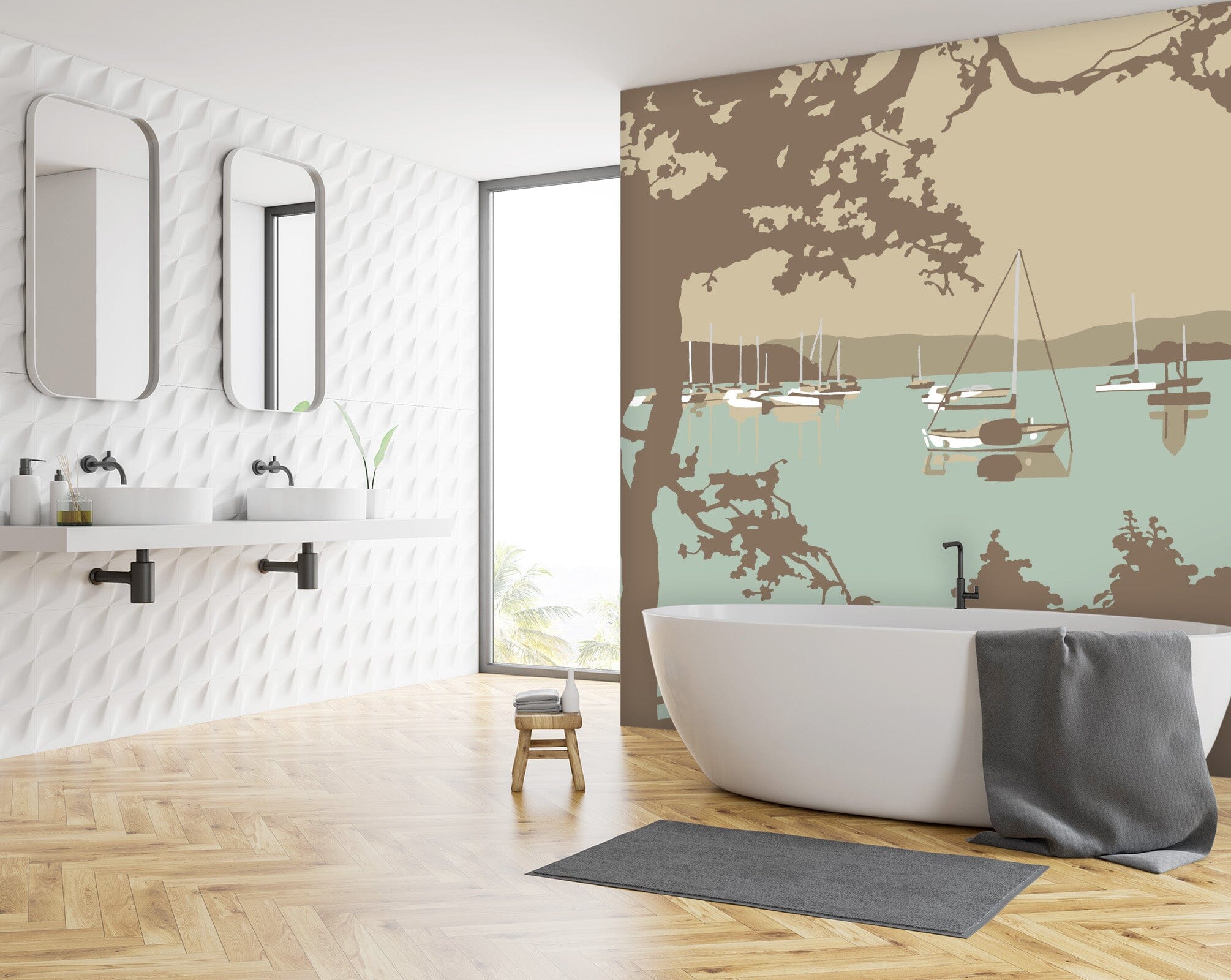 3D Poole Harbour View 1042 Steve Read Wall Mural Wall Murals Wallpaper AJ Wallpaper 2