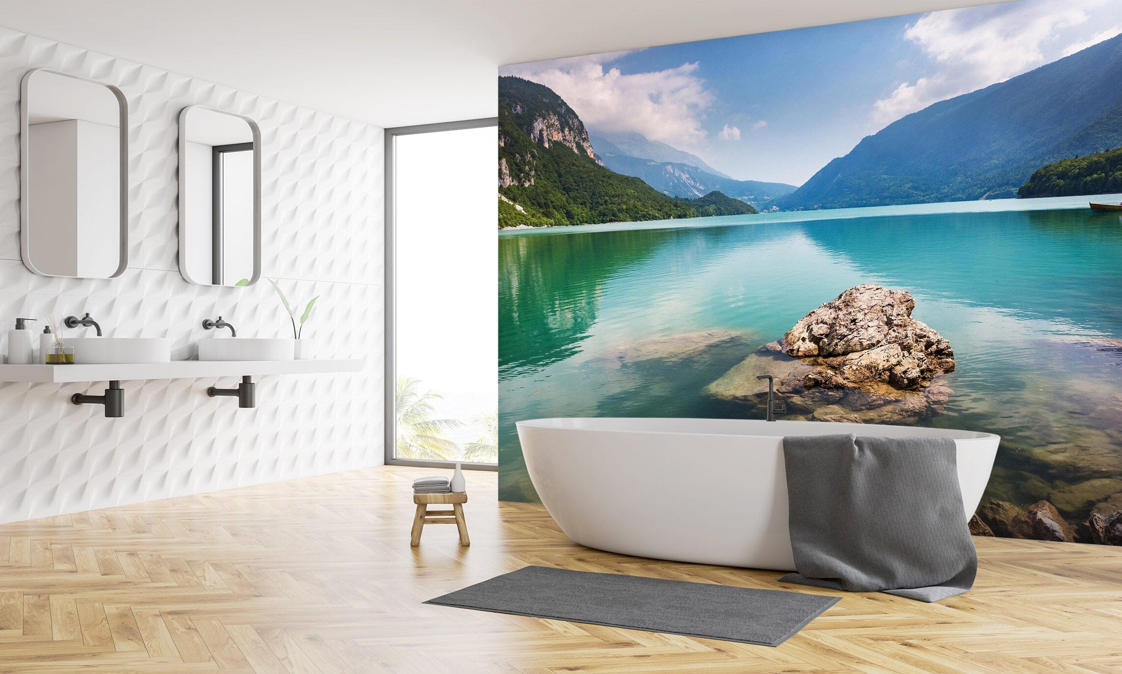 3D Lake Mountain 015 Wall Murals Wallpaper AJ Wallpaper 2