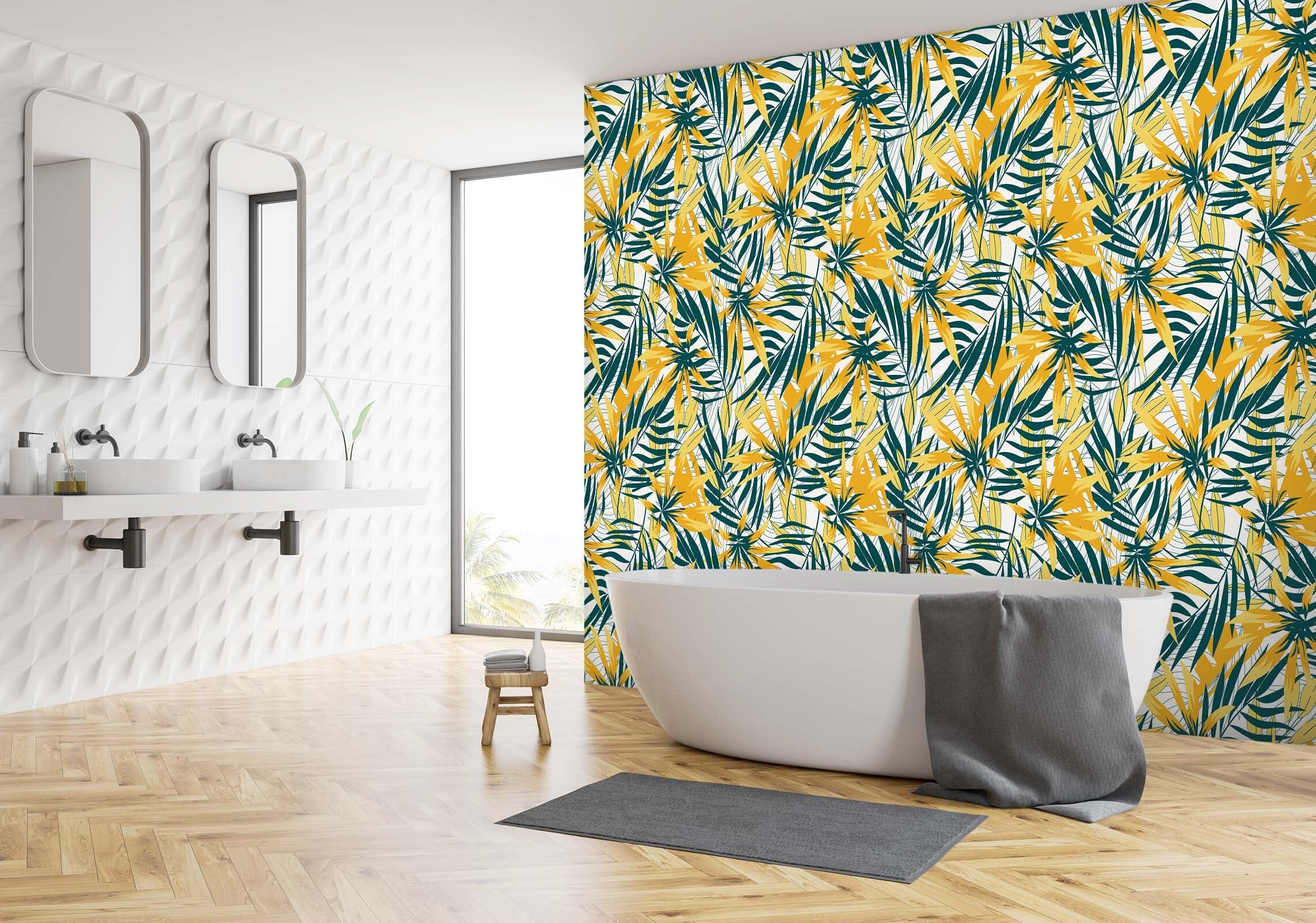 3D Yellow Leaves 67 Wall Murals Wallpaper AJ Wallpaper 2