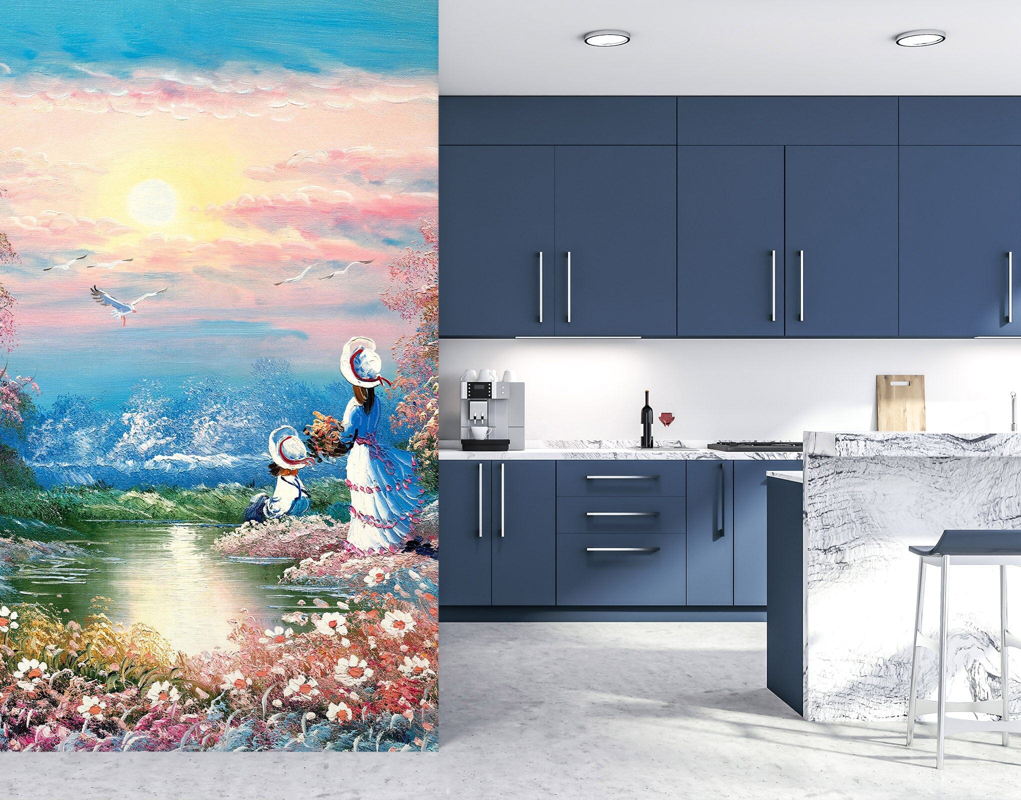 3D Flower River 1874 Wall Murals Wallpaper AJ Wallpaper 2