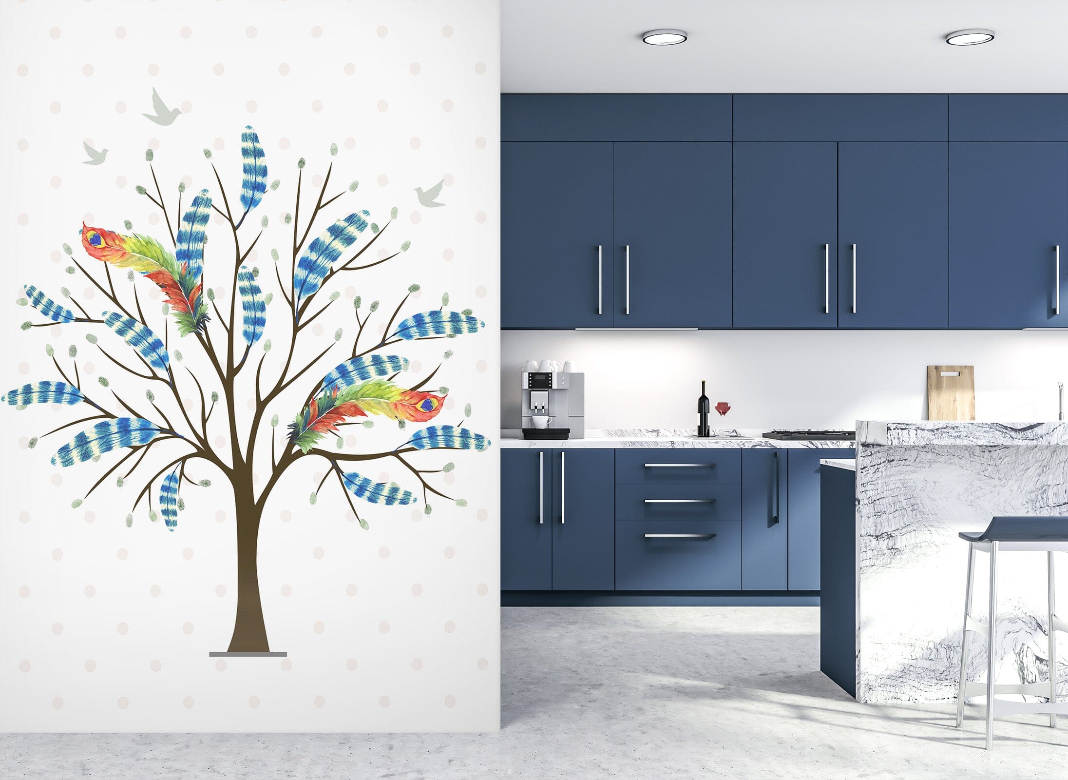 3D Colored Tree 055 Wall Murals Wallpaper AJ Wallpaper 2