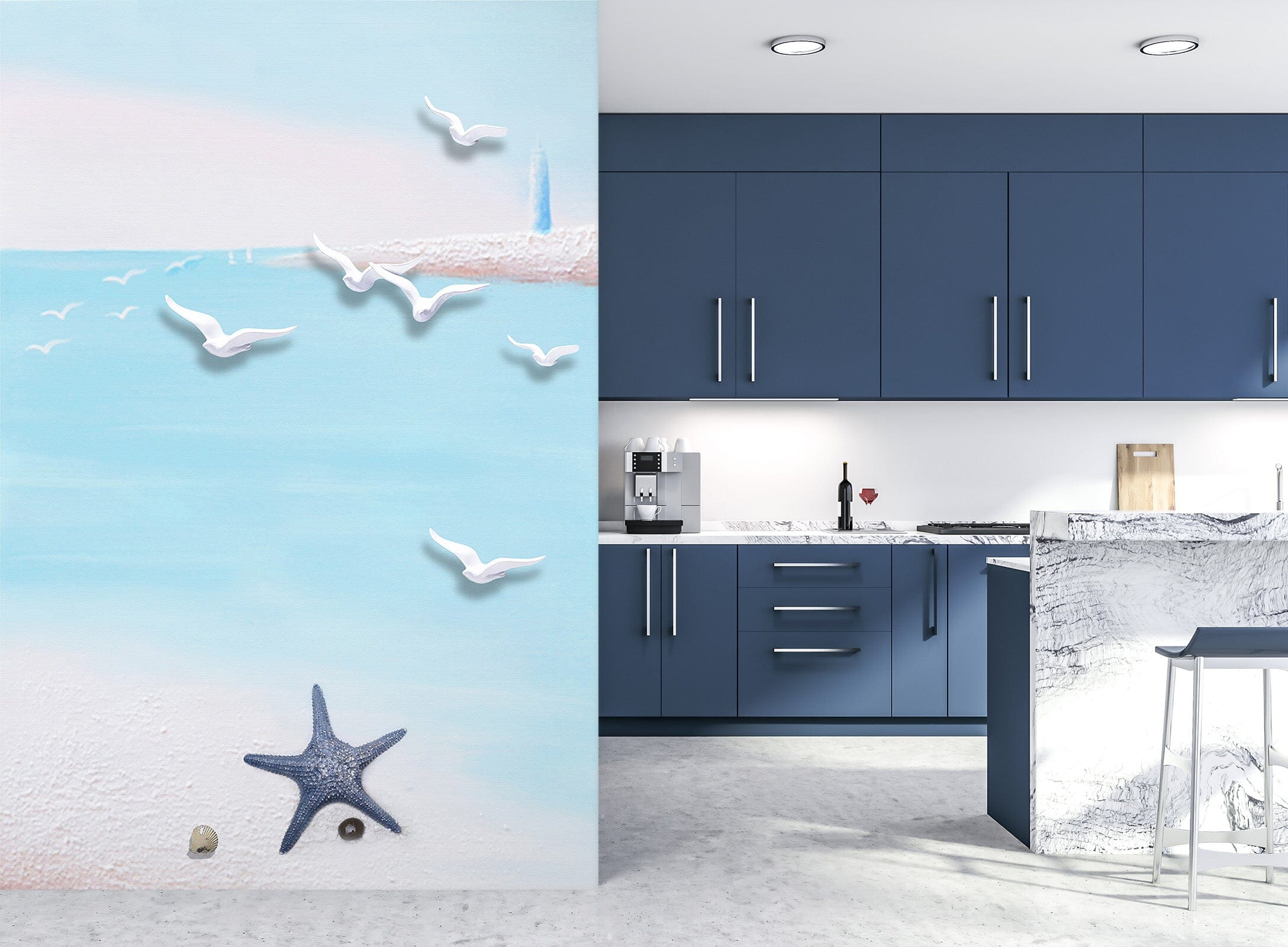 3D Starfish Beach 1829 Wall Murals Wallpaper AJ Wallpaper 2