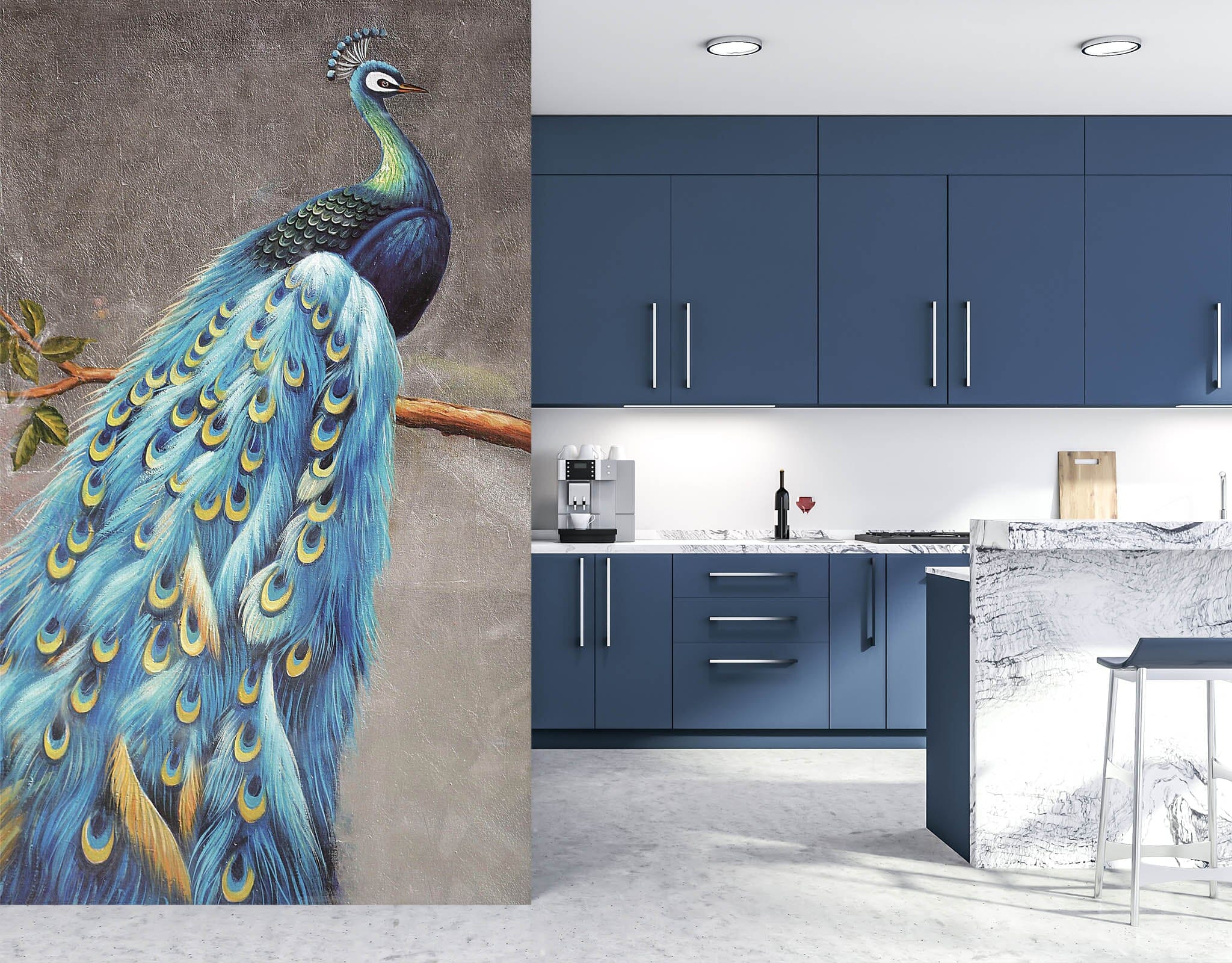 3D Flower Peacock 1837 Wall Murals Wallpaper AJ Wallpaper 2