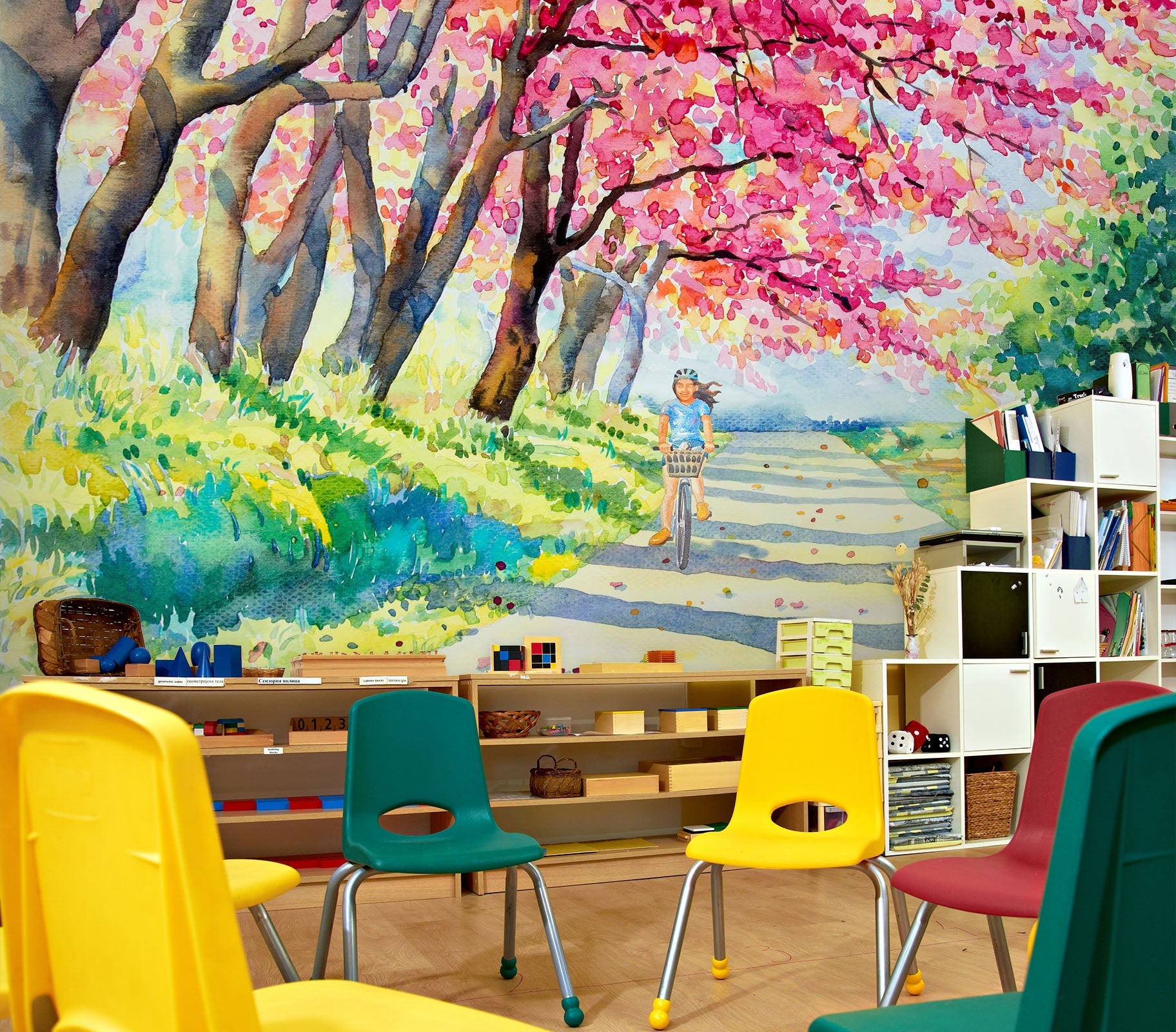3D Petal Ggirl Bicycle 201 Wall Murals Wallpaper AJ Wallpaper 2