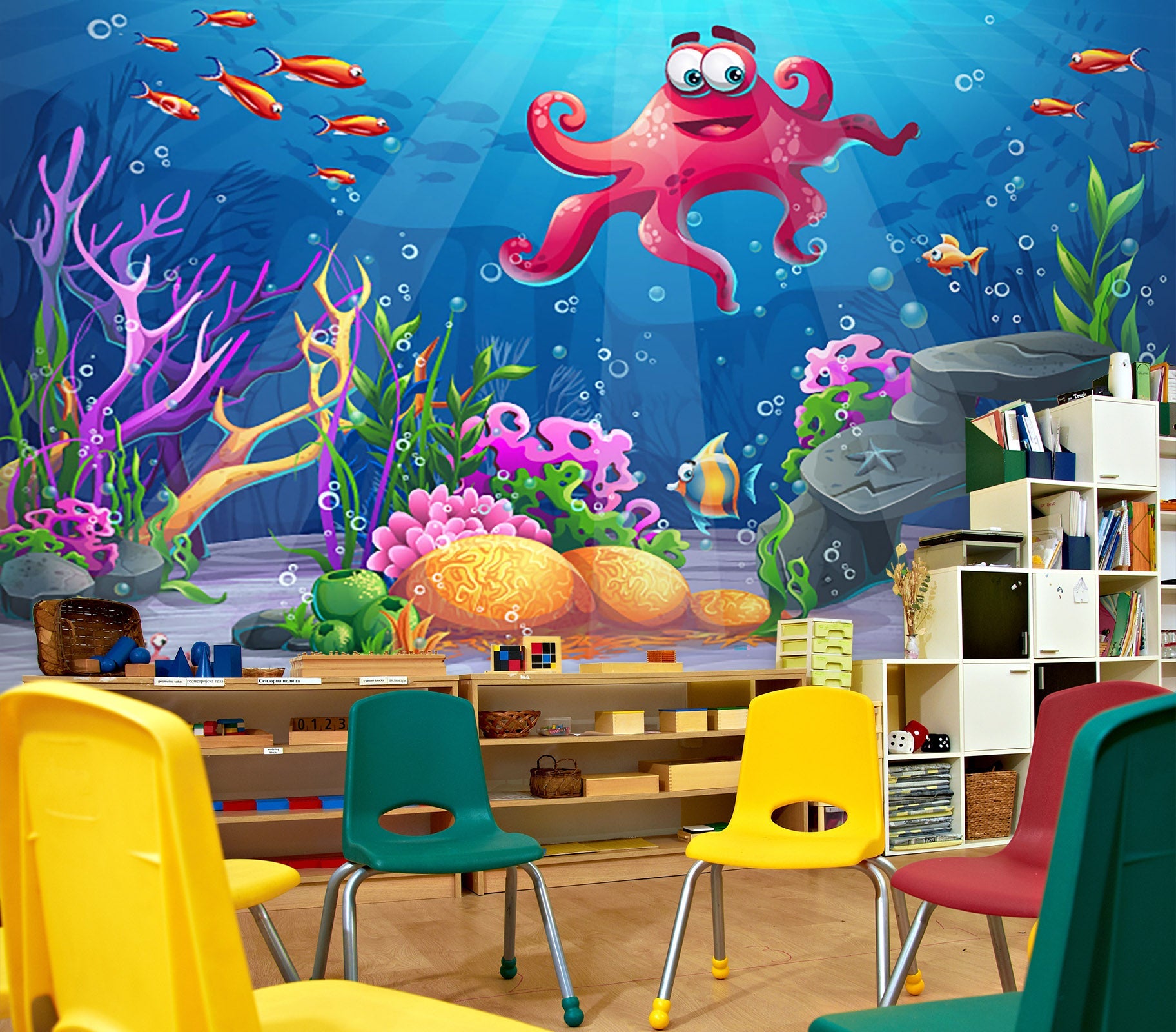3D Cartoon Underwater World 173 Wall Murals Wallpaper AJ Wallpaper 2
