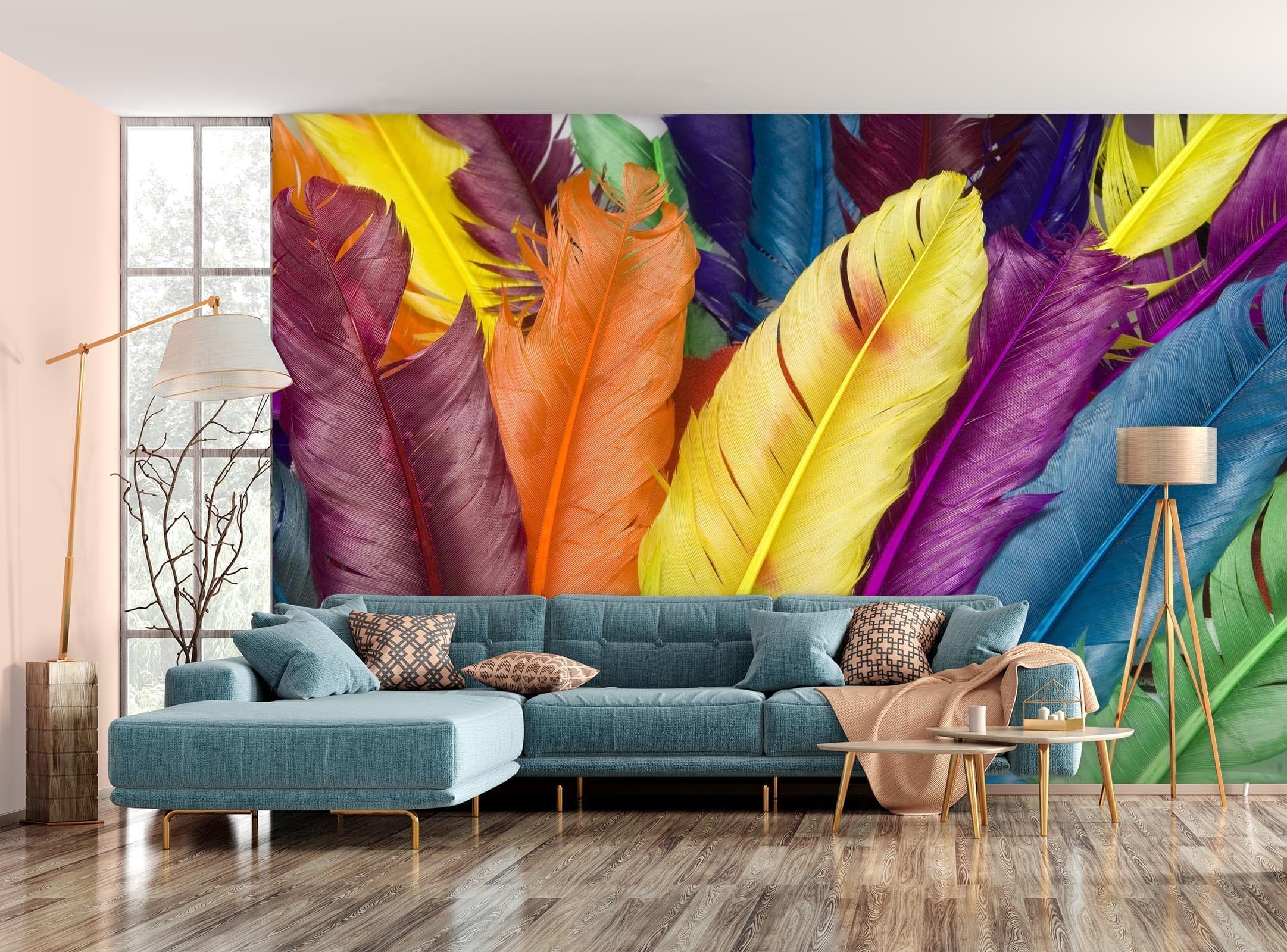 3D Colored Feather 133 Wall Murals Wallpaper AJ Wallpaper 2
