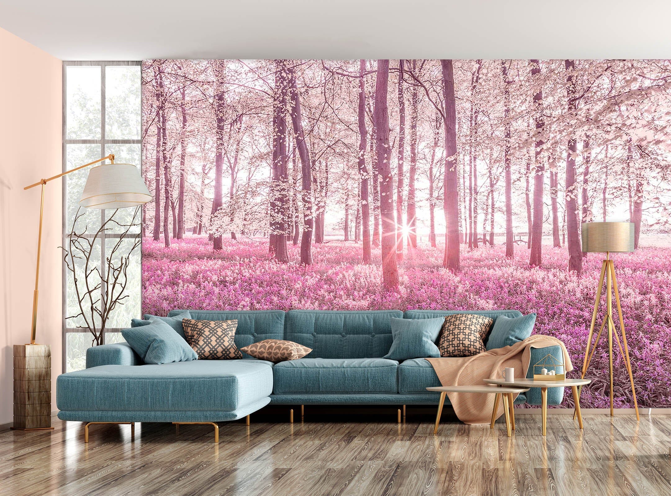 3D Pink Flower Sea 1416 Assaf Frank Wall Mural Wall Murals Wallpaper AJ Wallpaper 2