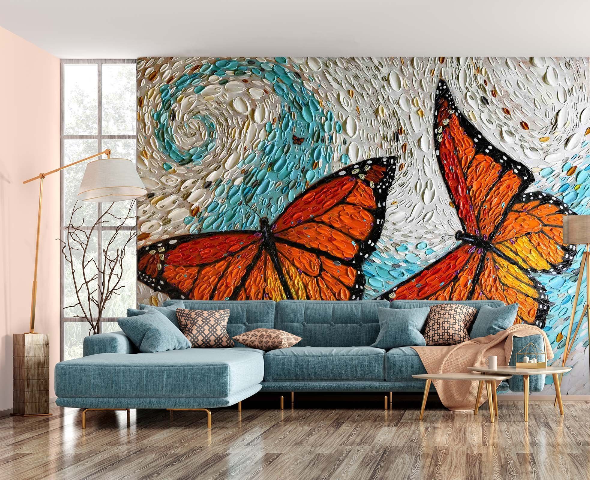 3D Butterfly Shell 1421 Dena Tollefson Wall Mural Wall Murals Wallpaper AJ Wallpaper 2 