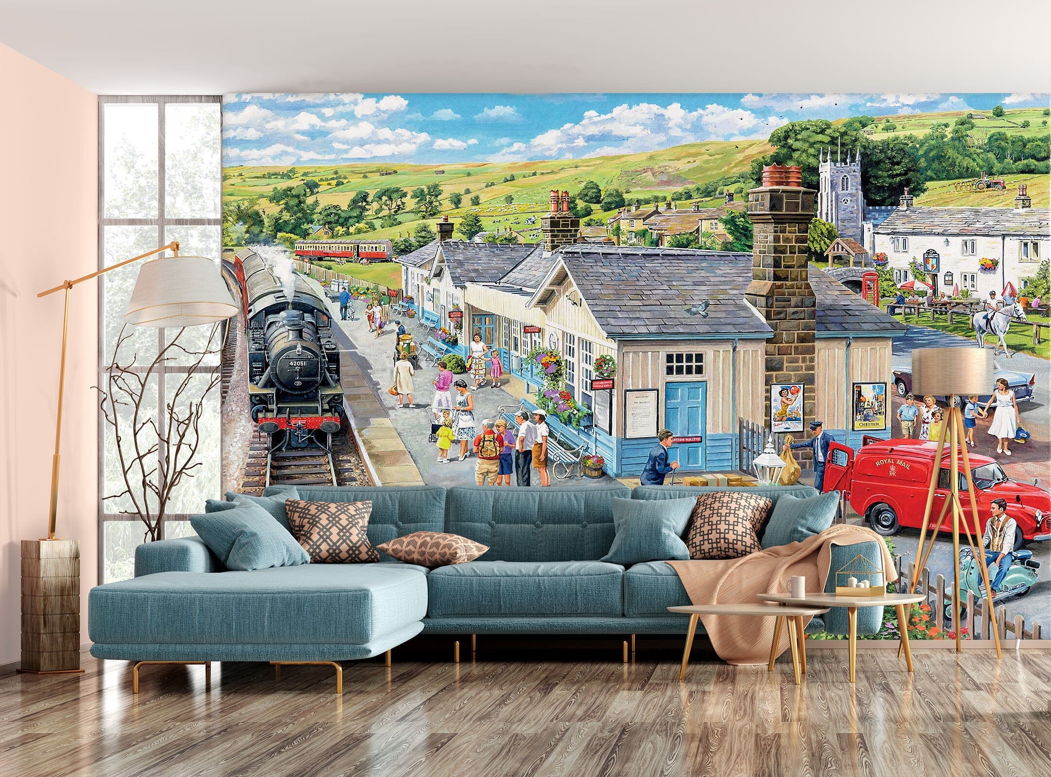 3D The Village Station 1074 Trevor Mitchell Wall Mural Wall Murals Wallpaper AJ Wallpaper 2