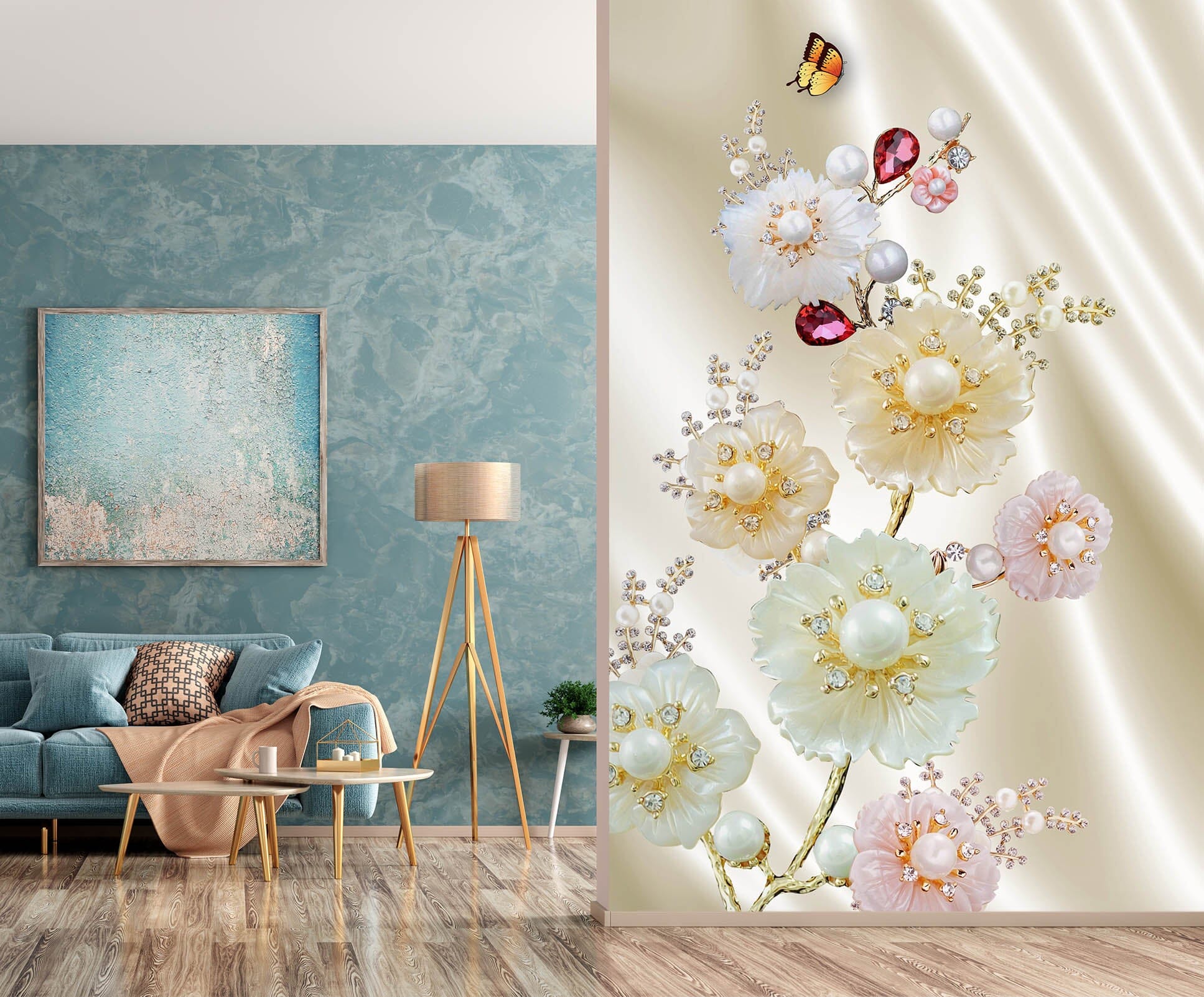 3D Pearl Chrysanthemum 1848 Wall Murals Wallpaper AJ Wallpaper 2