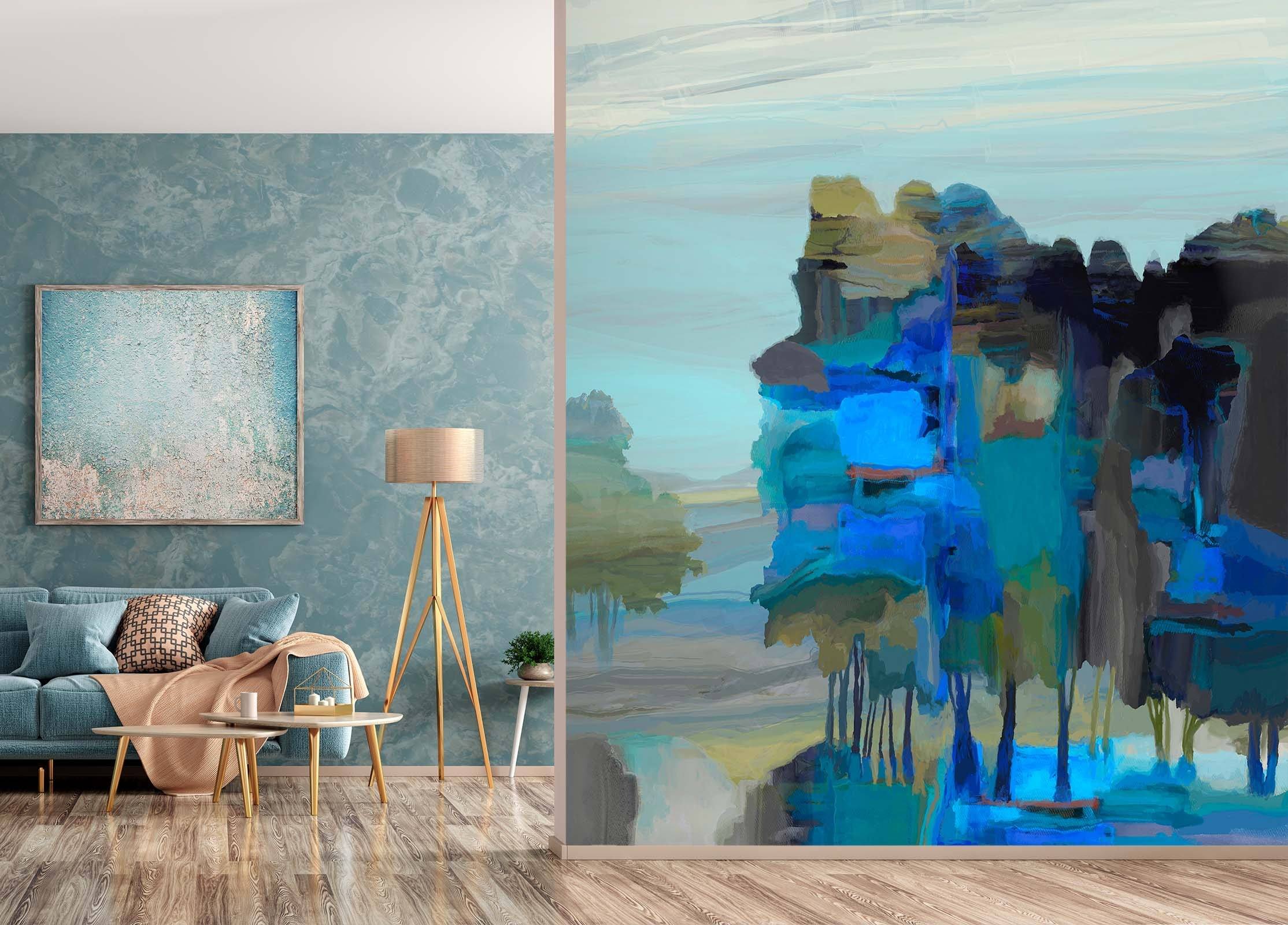 3D Blue Lake 1427 Michael Tienhaara Wall Mural Wall Murals Wallpaper AJ Wallpaper 2