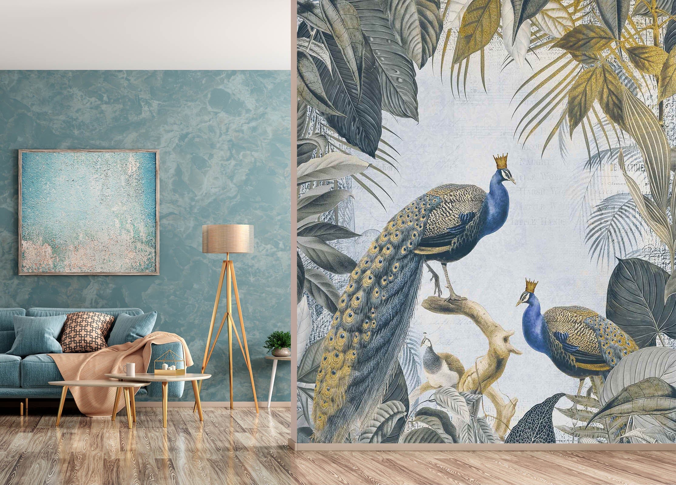 3D Forest Peacock 1441 Andrea haase Wall Mural Wall Murals Wallpaper AJ Wallpaper 2