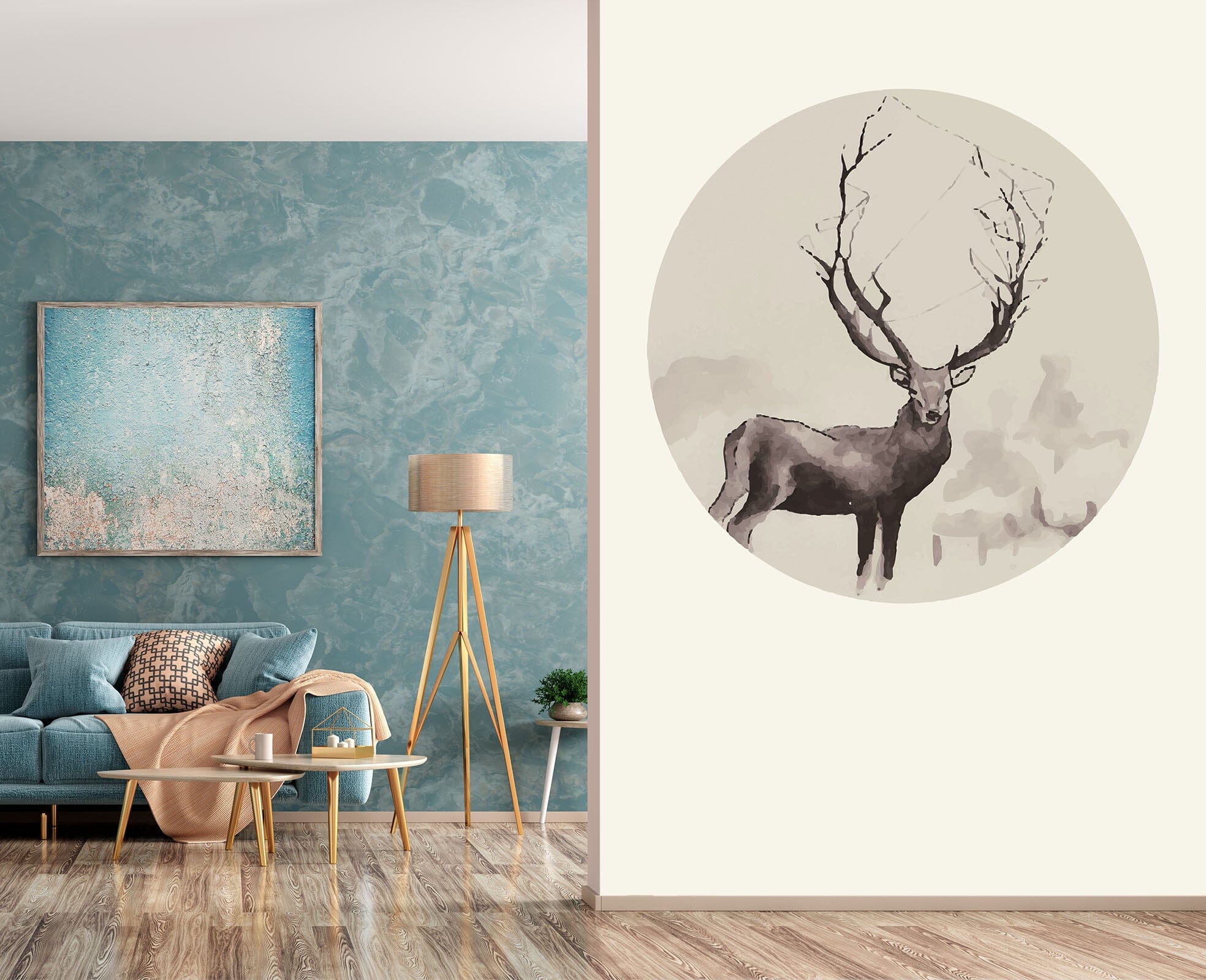3D Grey Fawn 048 Wall Murals Wallpaper AJ Wallpaper 2