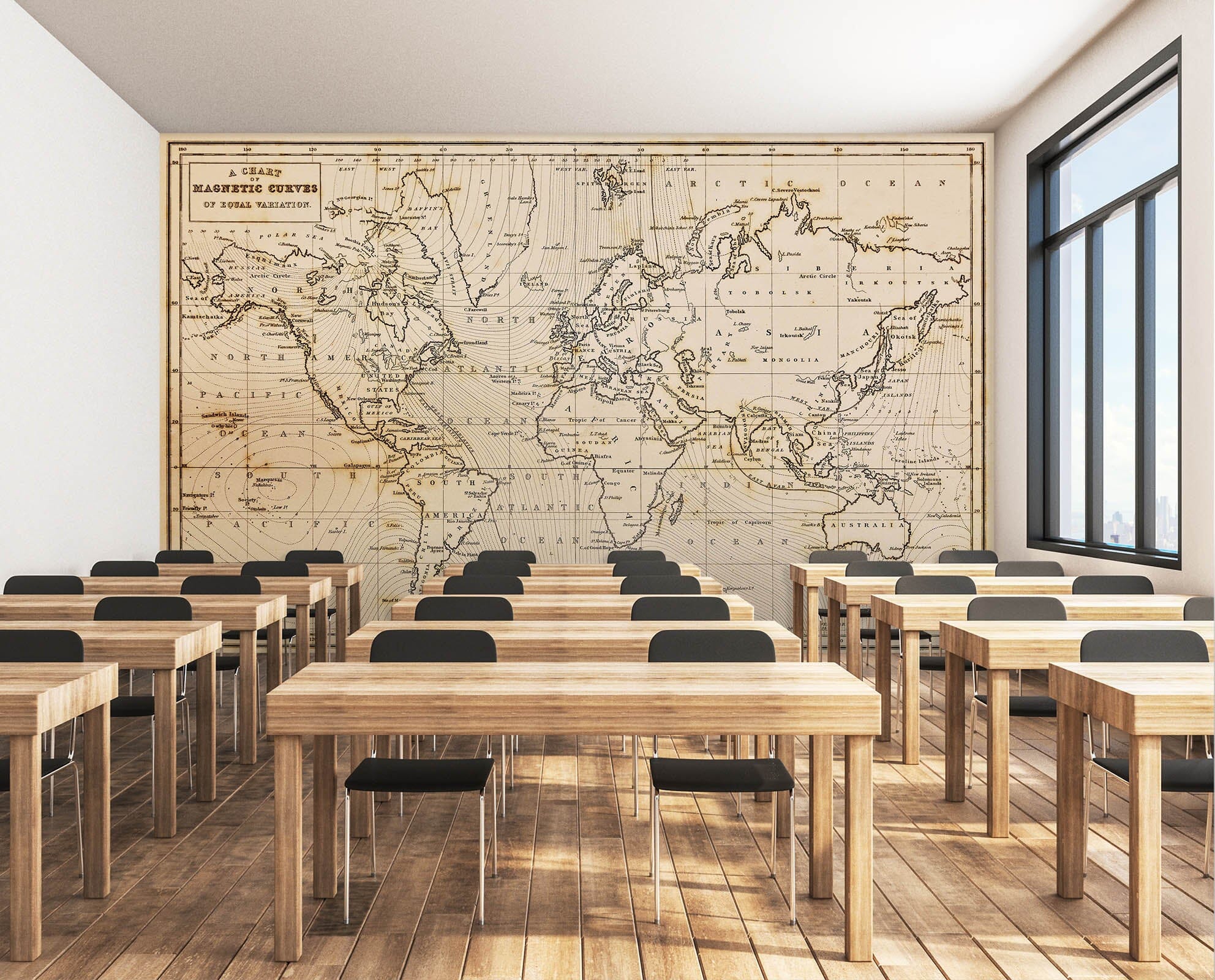 3D World Line 2032 World Map Wall Murals Wallpaper AJ Wallpaper 2