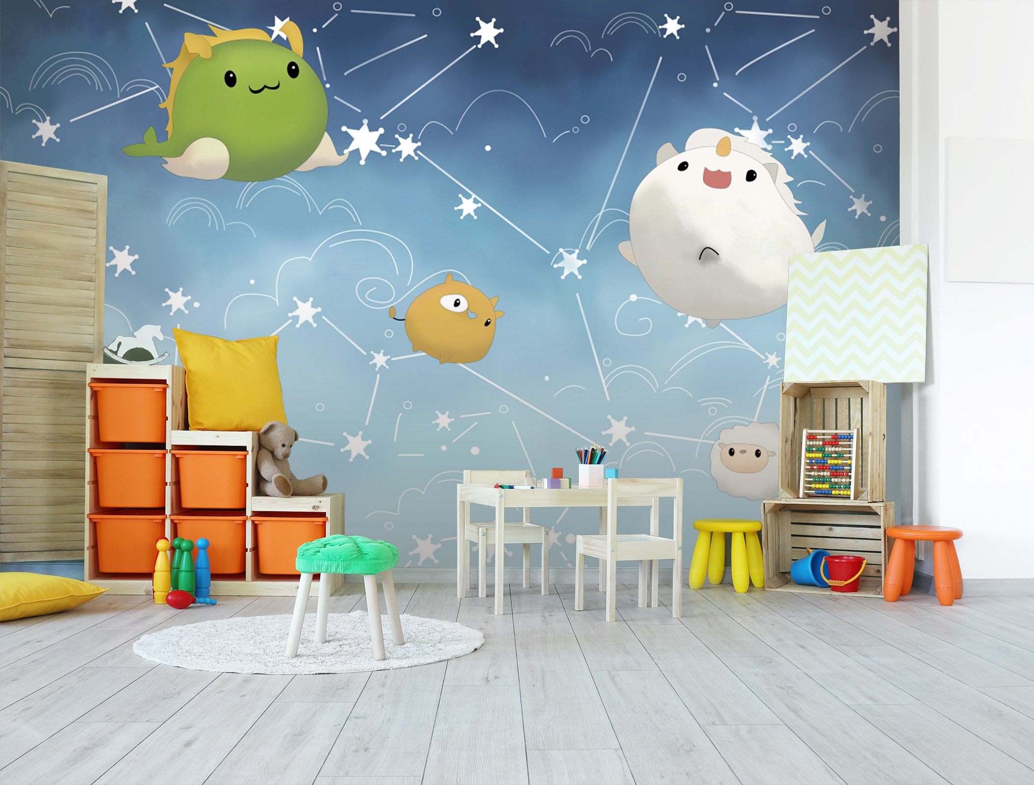 3D Cartoon Pig Sheep 022 Wall Murals Wallpaper AJ Wallpaper 2