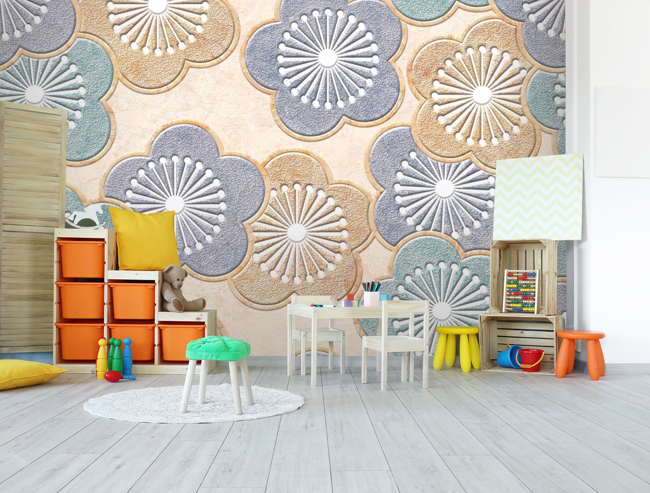 3D Flower Pattern 048 Wall Murals Wallpaper AJ Wallpaper 2