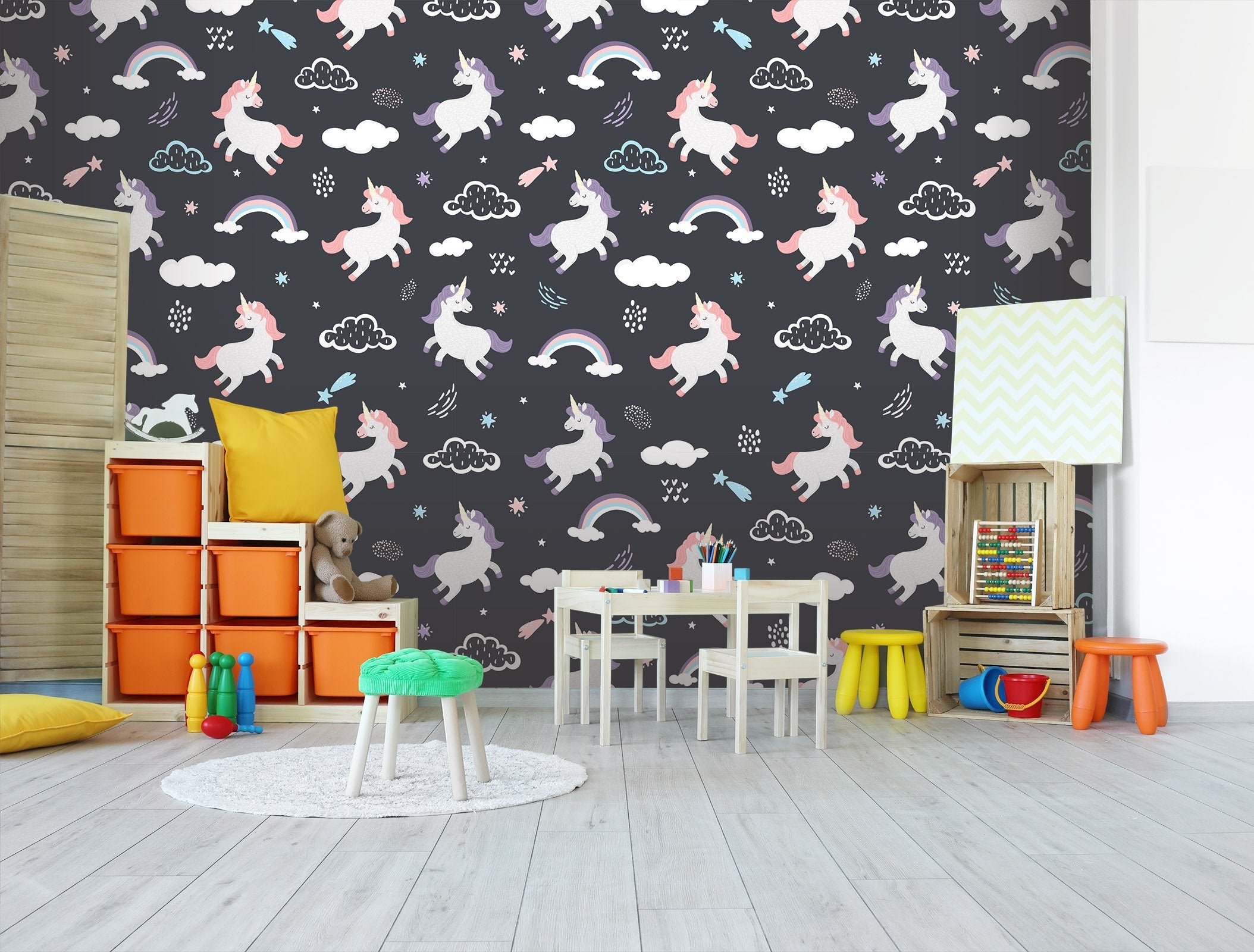 3D Cartoon unicorns and clouds 15 Wall Murals Wallpaper AJ Wallpaper 2