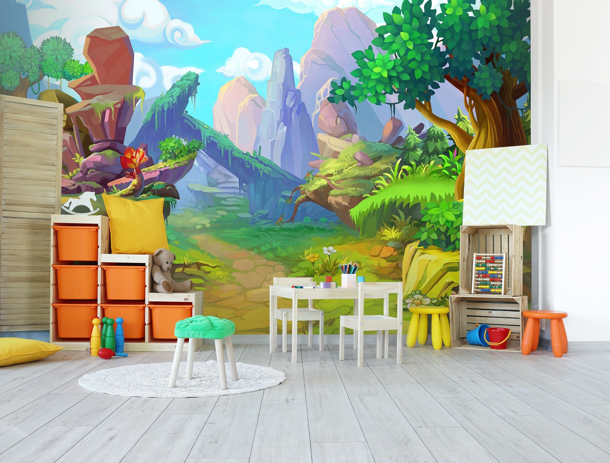 3D Stone Tree Cloud 281 Wall Murals