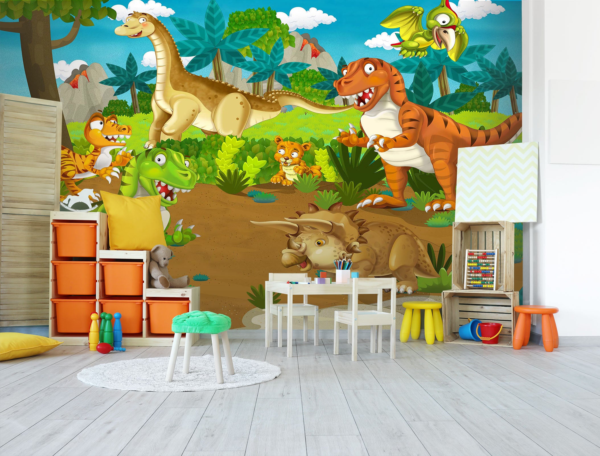 3D Cartoon Dinosa 249 Wall Murals