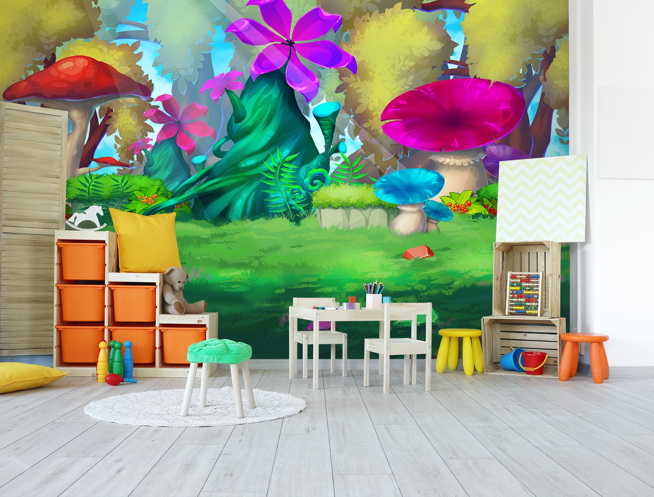 3D Colored Mushrooms 279 Wall Murals