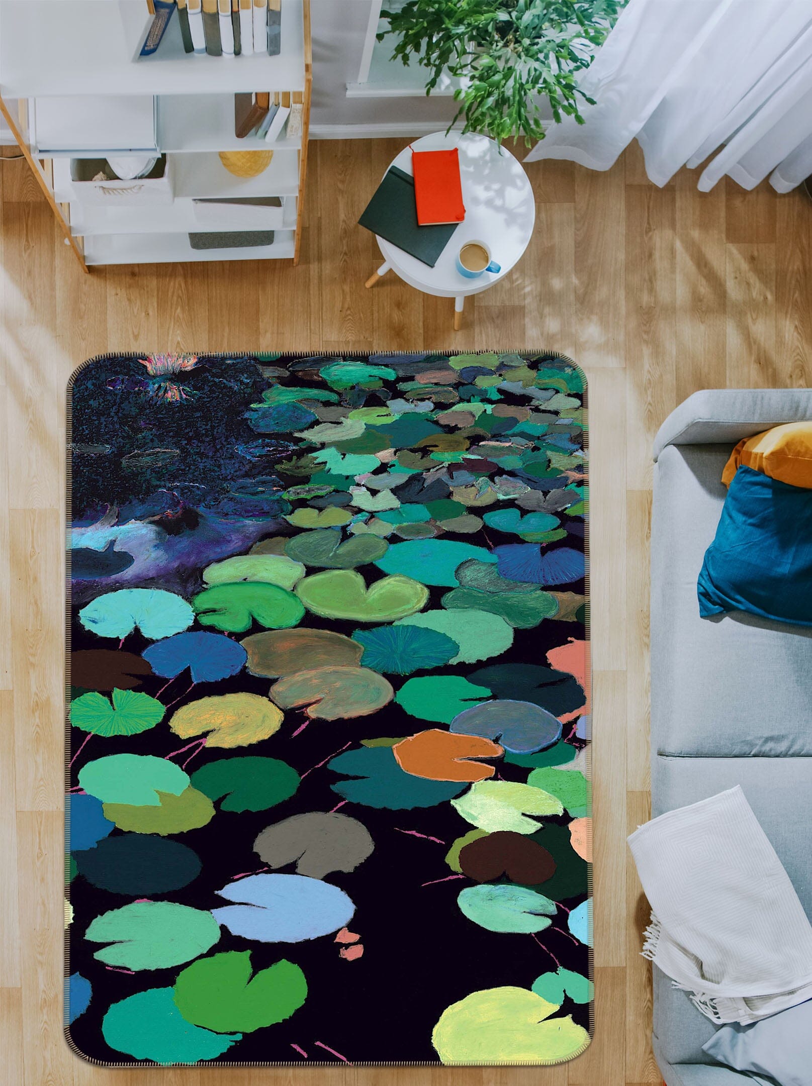 3D Color Lotus Leaf 3010 Allan P. Friedlander Rug Non Slip Rug Mat Mat AJ Creativity Home