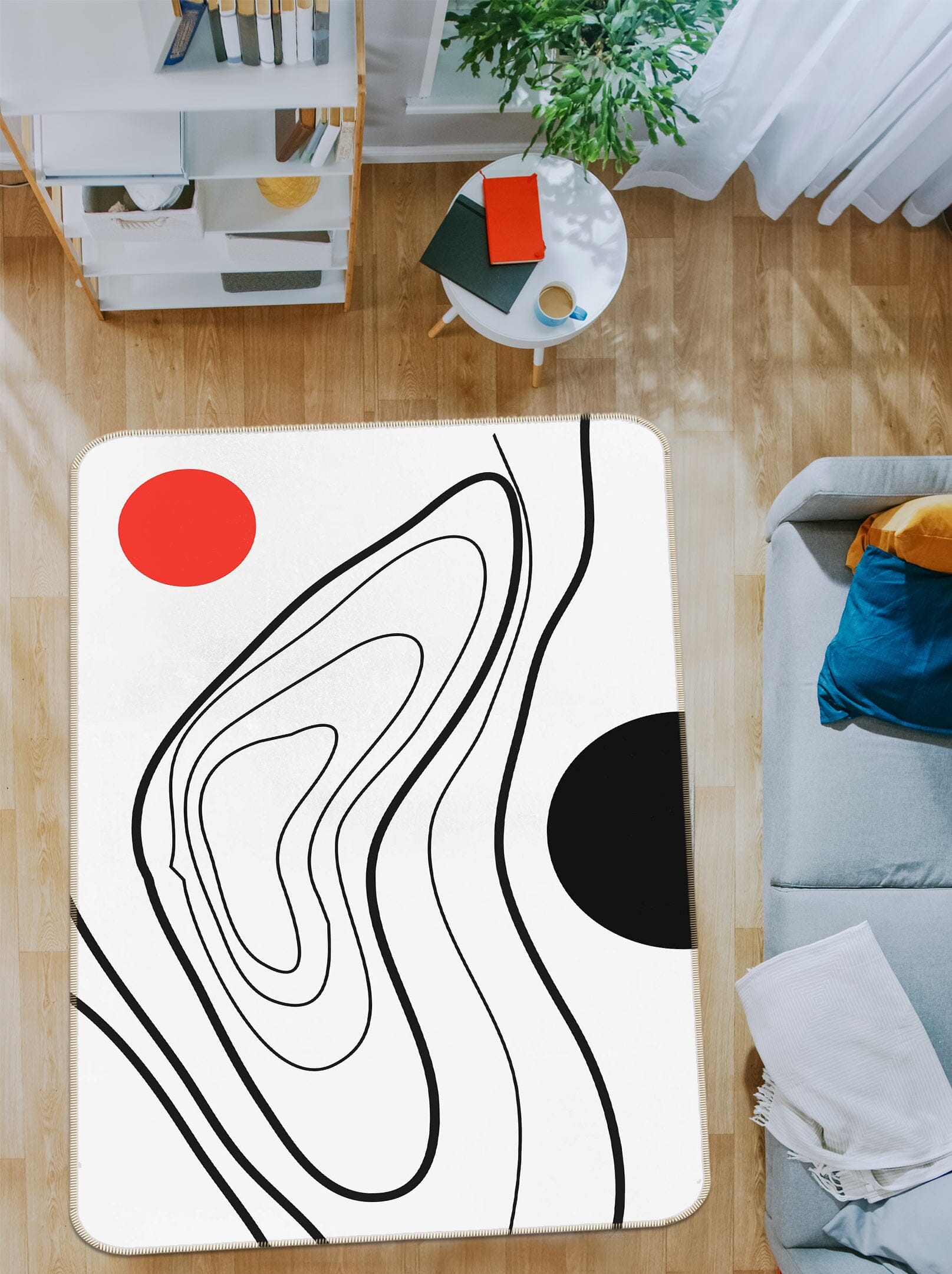 3D Black Line Heart 1087 Boris Draschoff Rug Non Slip Rug Mat Mat AJ Creativity Home