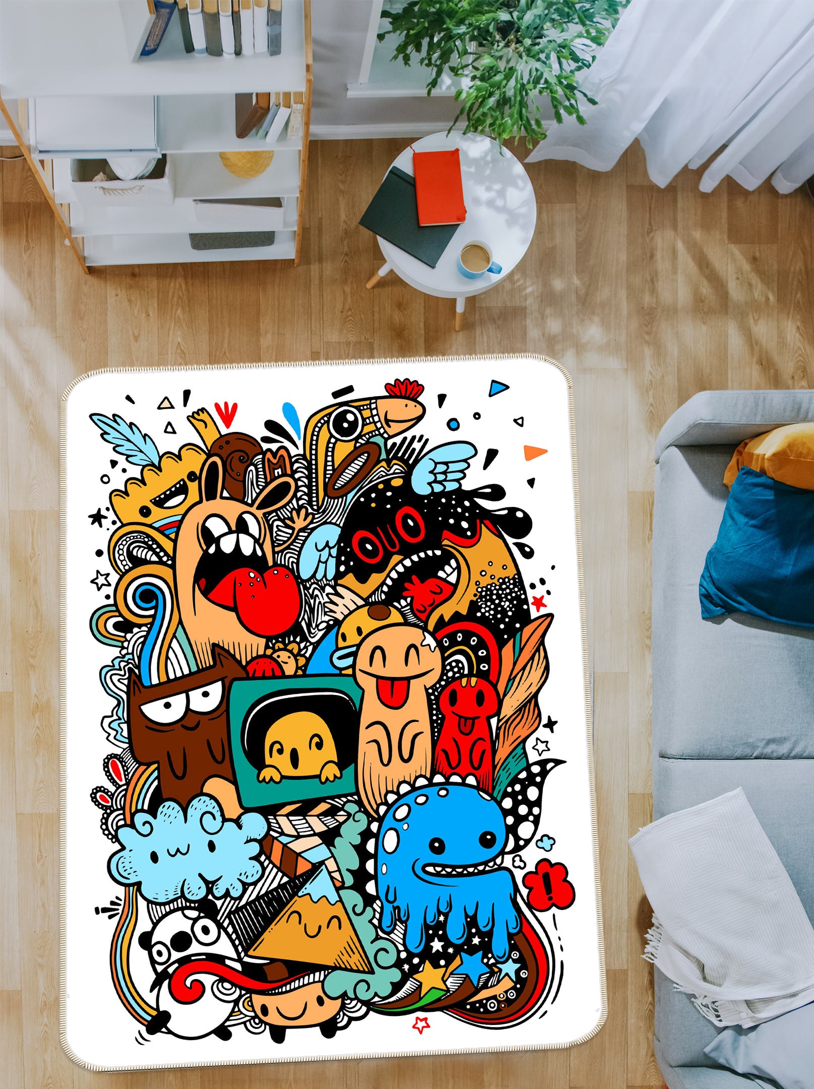 3D Cartoon Pattern 30111 Non Slip Rug Mat