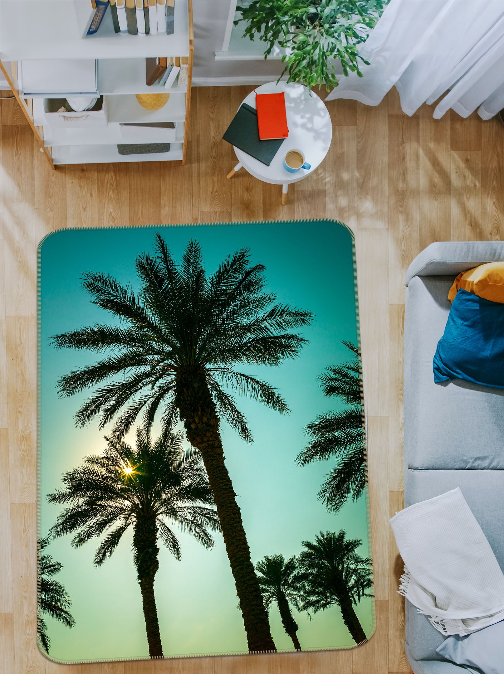 3D Coconut Tree 83286 Assaf Frank Rug Non Slip Rug Mat