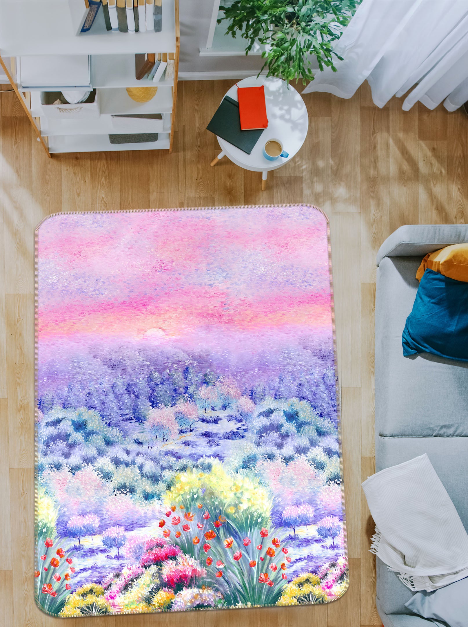 3D Flower Sea 26073 Non Slip Rug Mat