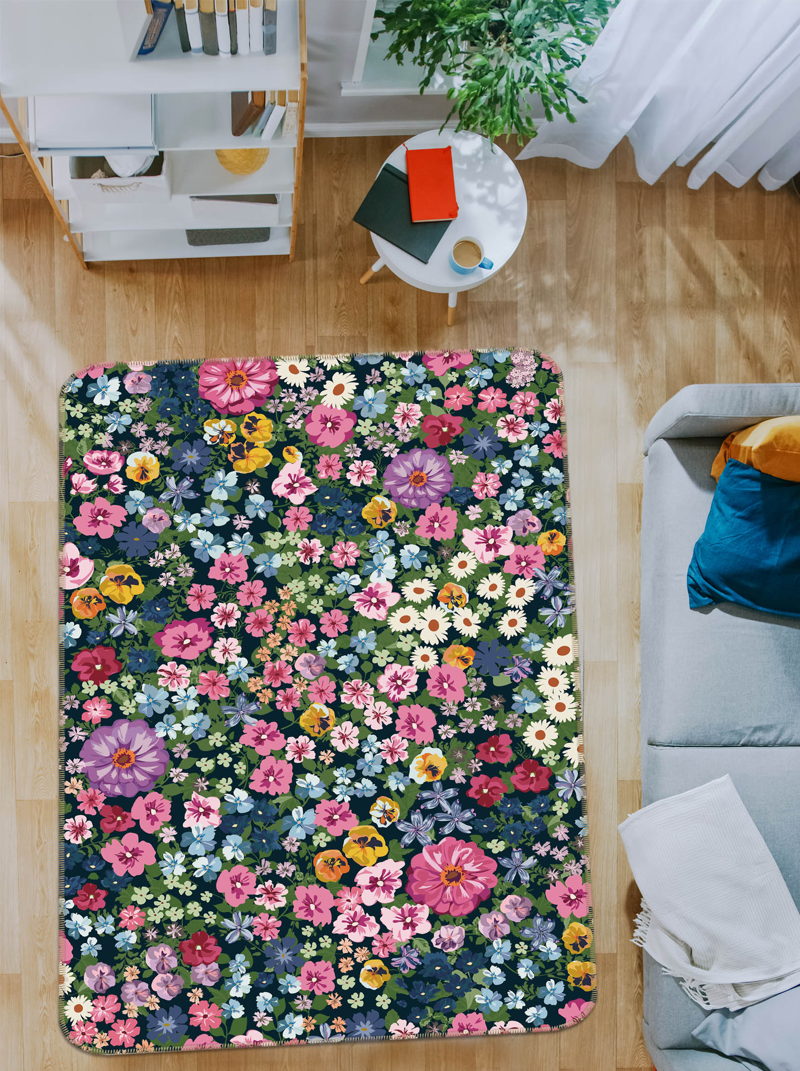 3D Flower Sea 26097 Non Slip Rug Mat