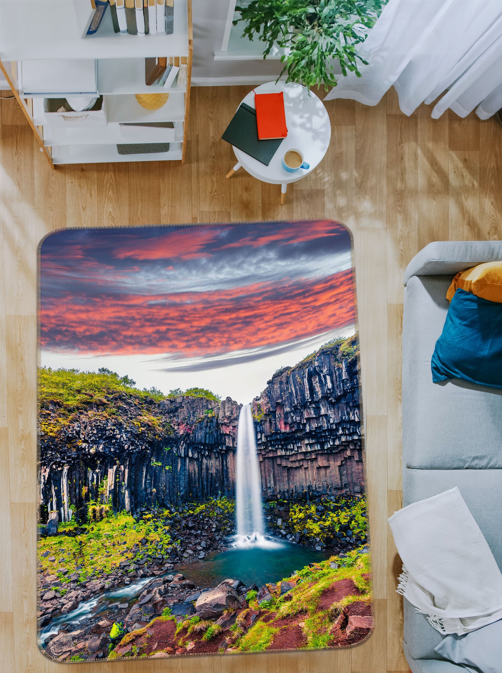 3D Mountain Waterfall 26162 Non Slip Rug Mat