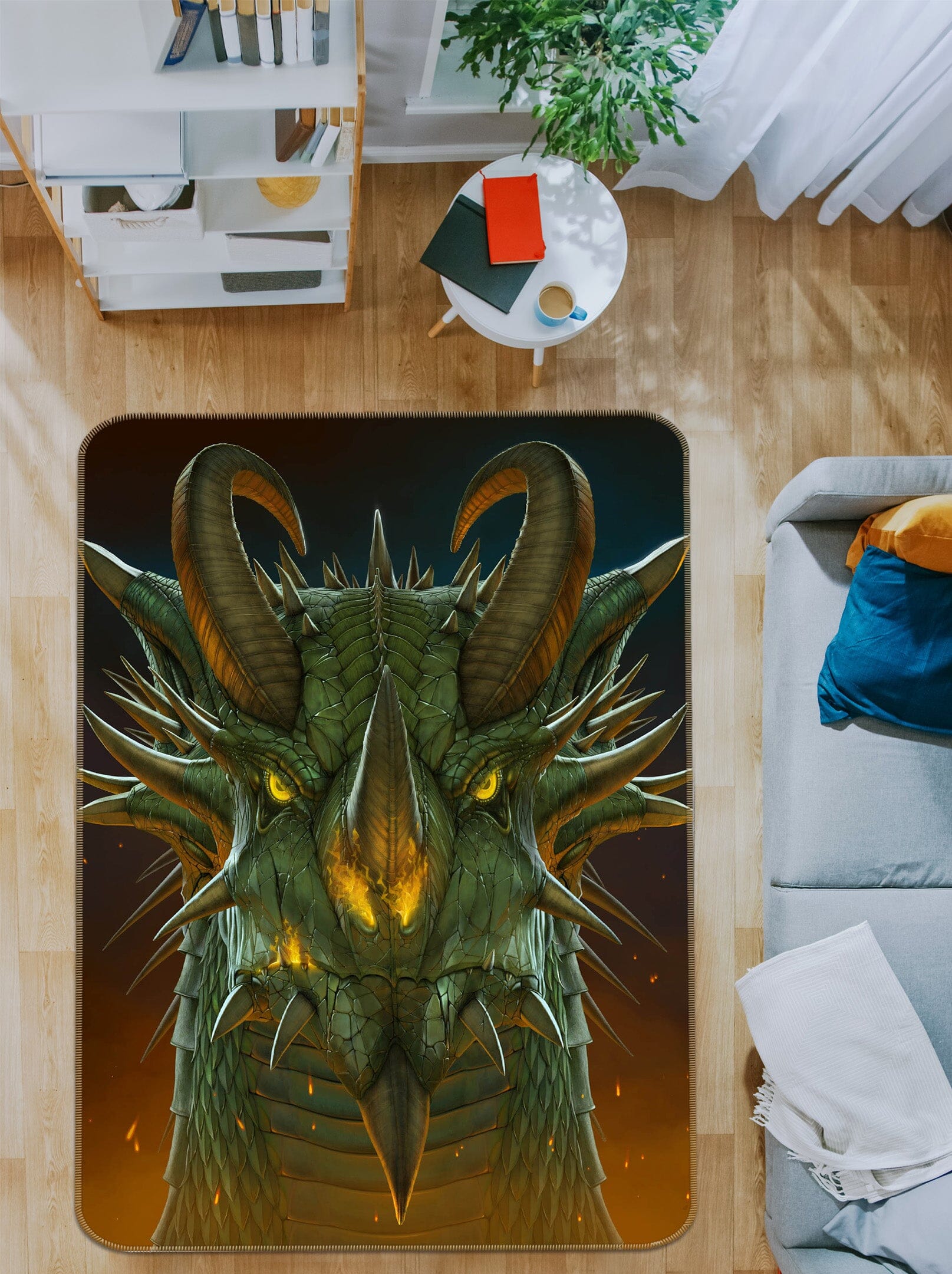 3D Dragon Portrait 1033 Vincent Hie Rug Non Slip Rug Mat Mat AJ Creativity Home