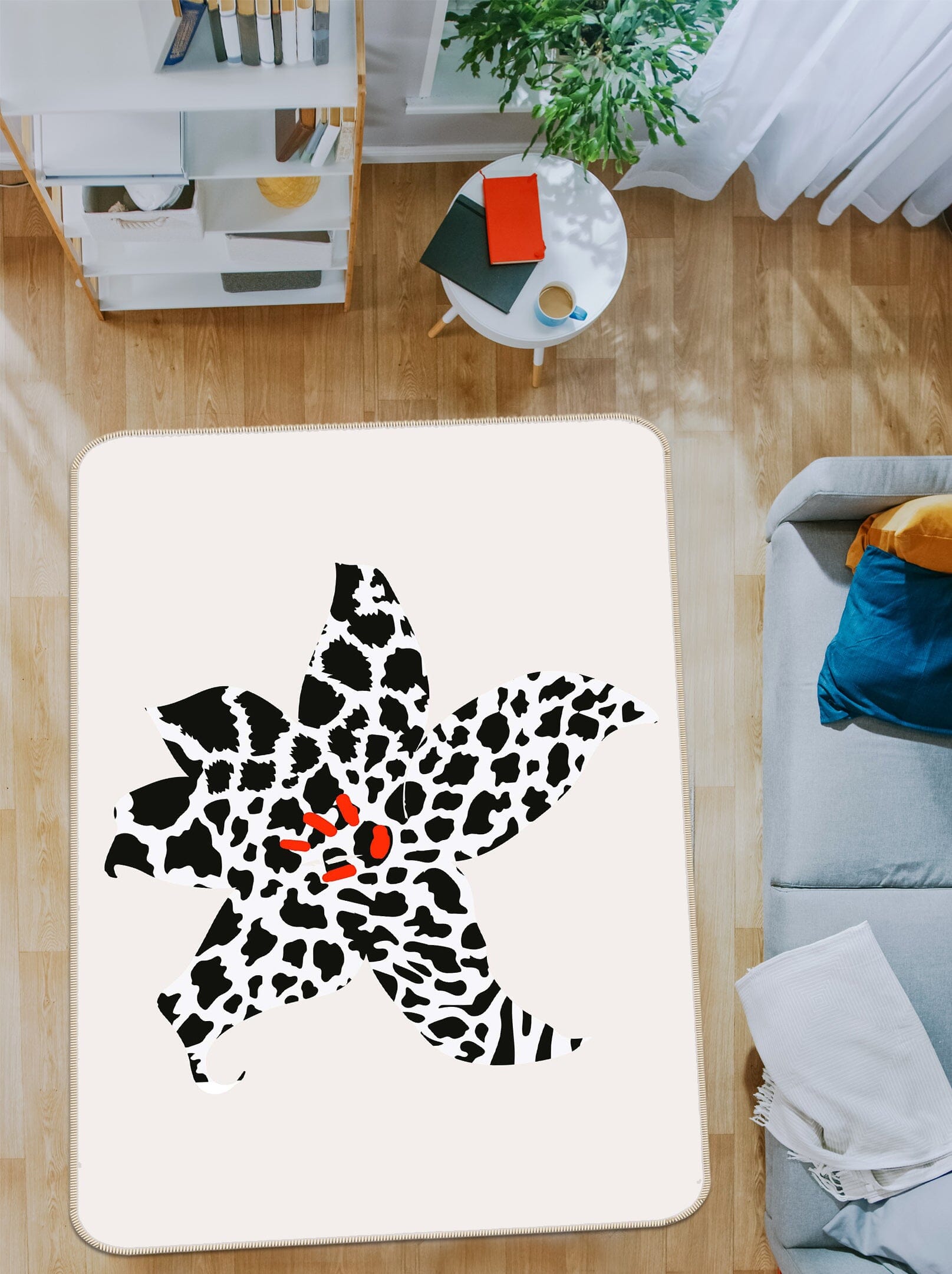 3D Zebra Blossom 1147 Boris Draschoff Rug Non Slip Rug Mat Mat AJ Creativity Home