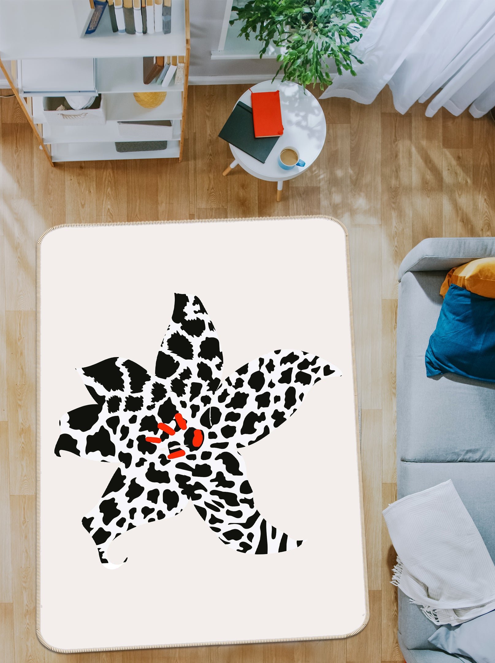 3D Zebra Blossom 1147 Boris Draschoff Rug Non Slip Rug Mat